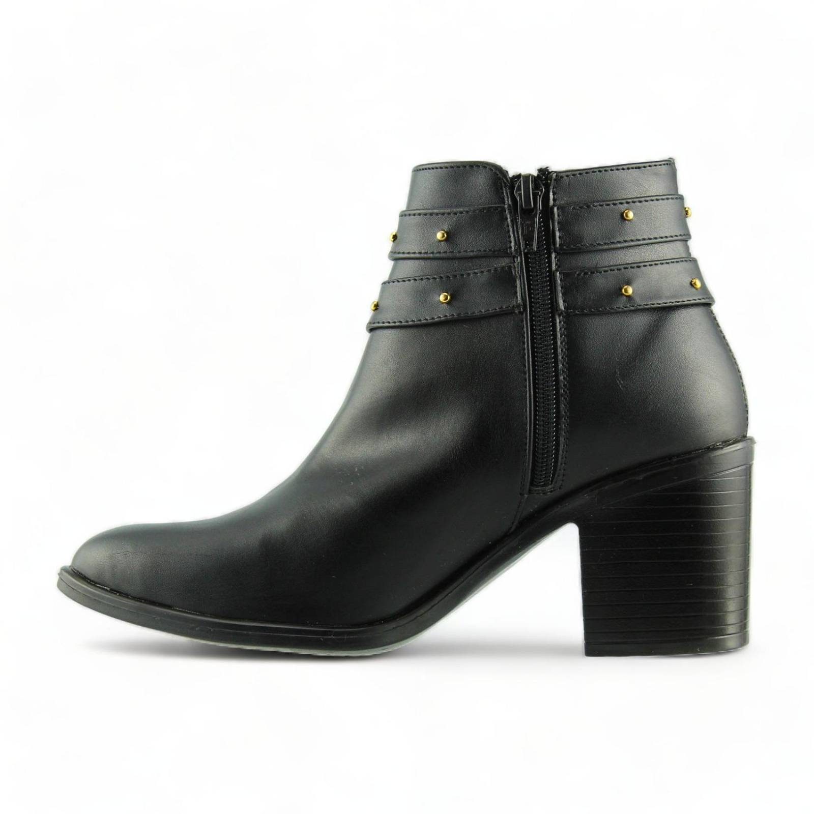 Botas Para Mujer Con Cierre Estilo 7015Or5 Marca Oro Negro Acabado