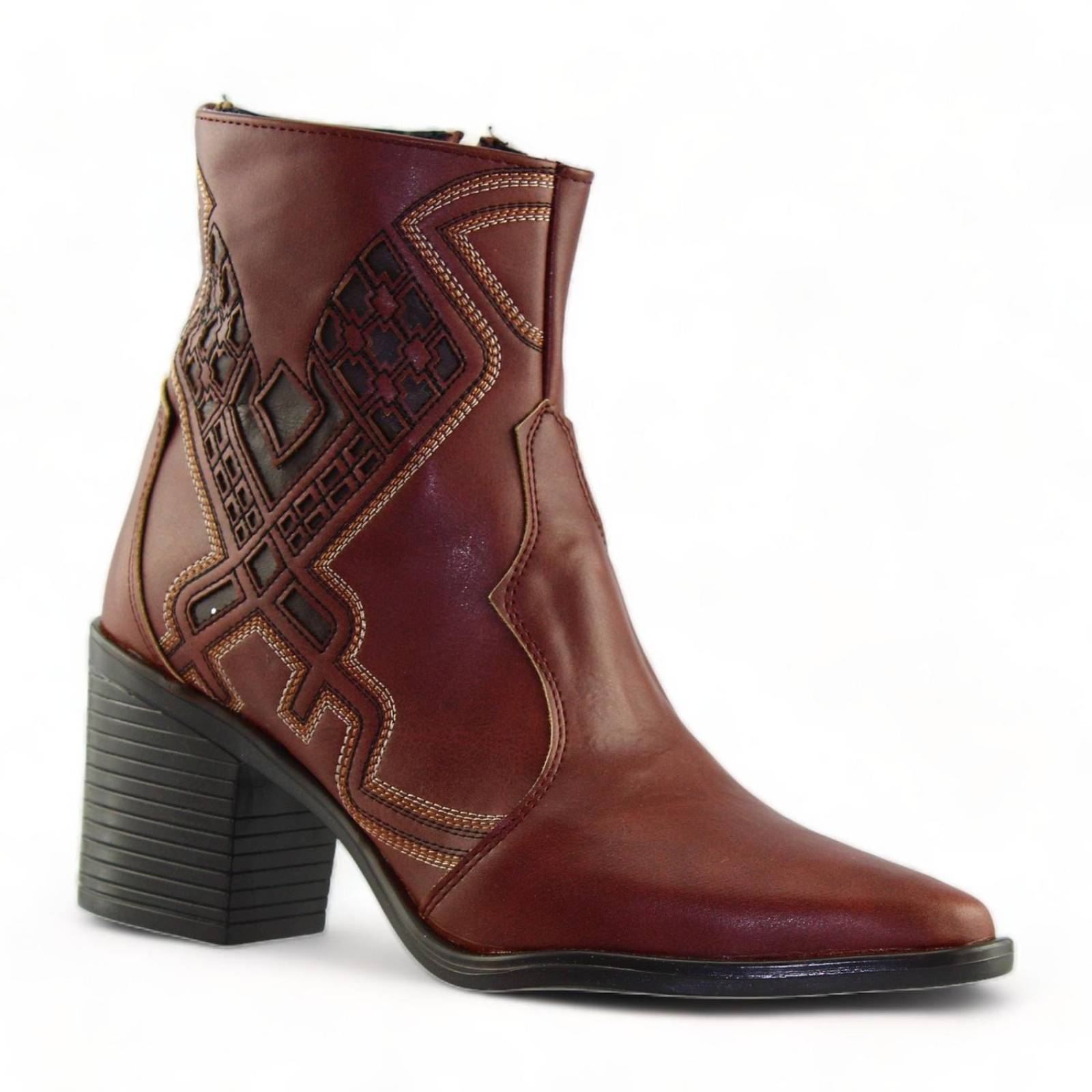 Botas Para Mujer Vaqueras Estilo 0500Pi5 Marca Piso Nueve Acabado España Color Cafe Café