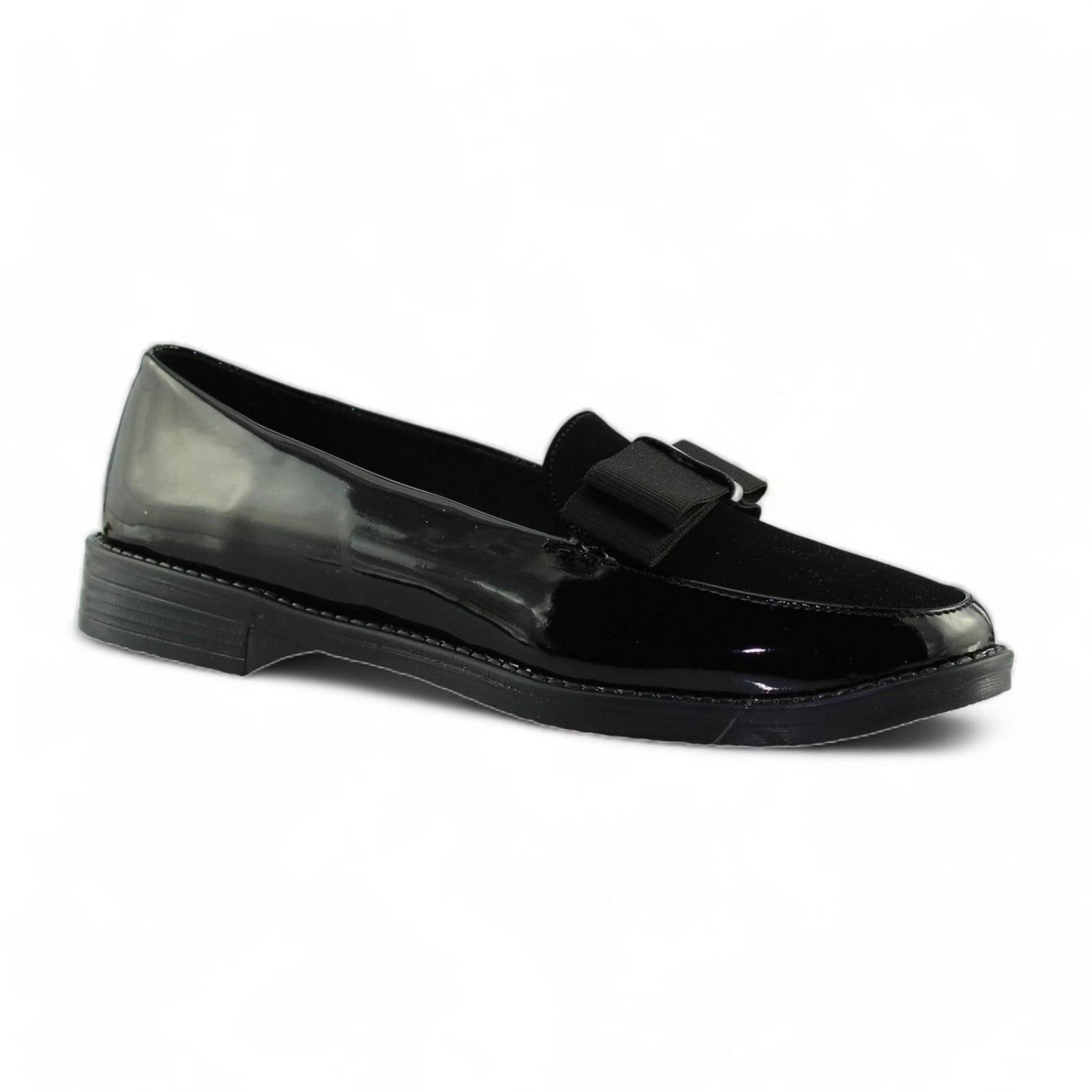 Mocasines Para Mujer Elegantes Estilo 1062Se5 Marca Seven Green Acabado Charol Color Negro 