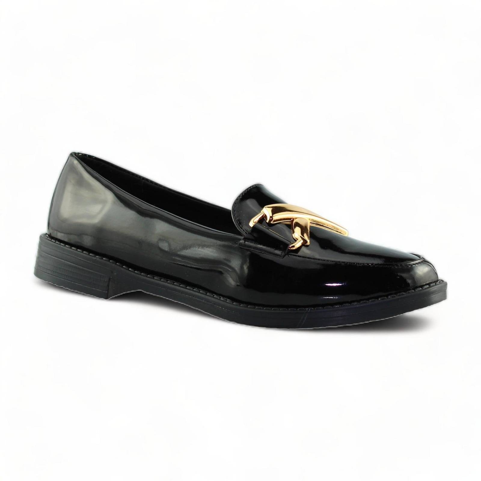 Mocasines Para Mujer Elegantes Estilo 2030Se5 Marca Seven Green Acabado Charol Color Negro 
