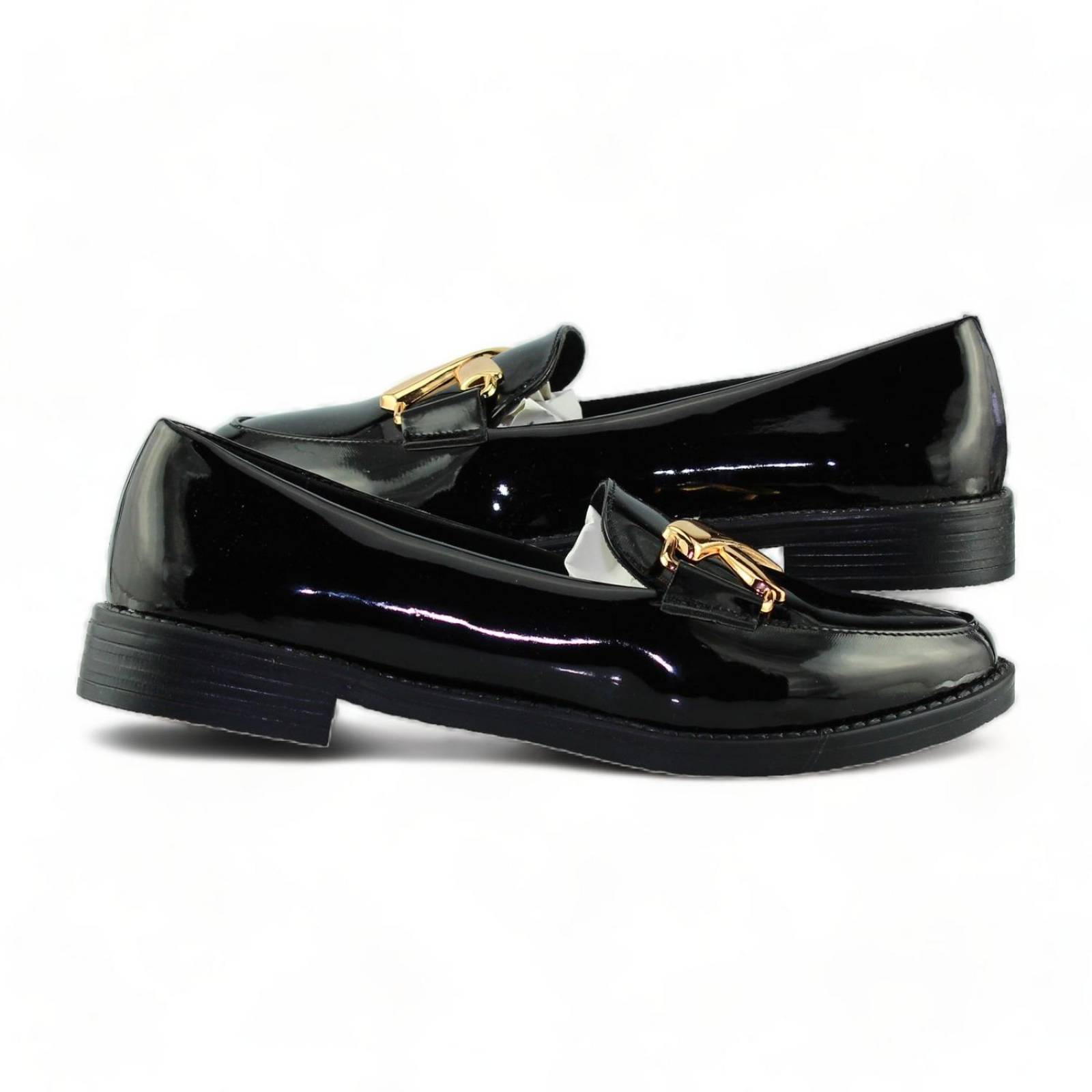 Mocasines Para Mujer Elegantes Estilo 2030Se5 Marca Seven Green Acabado Charol Color Negro 