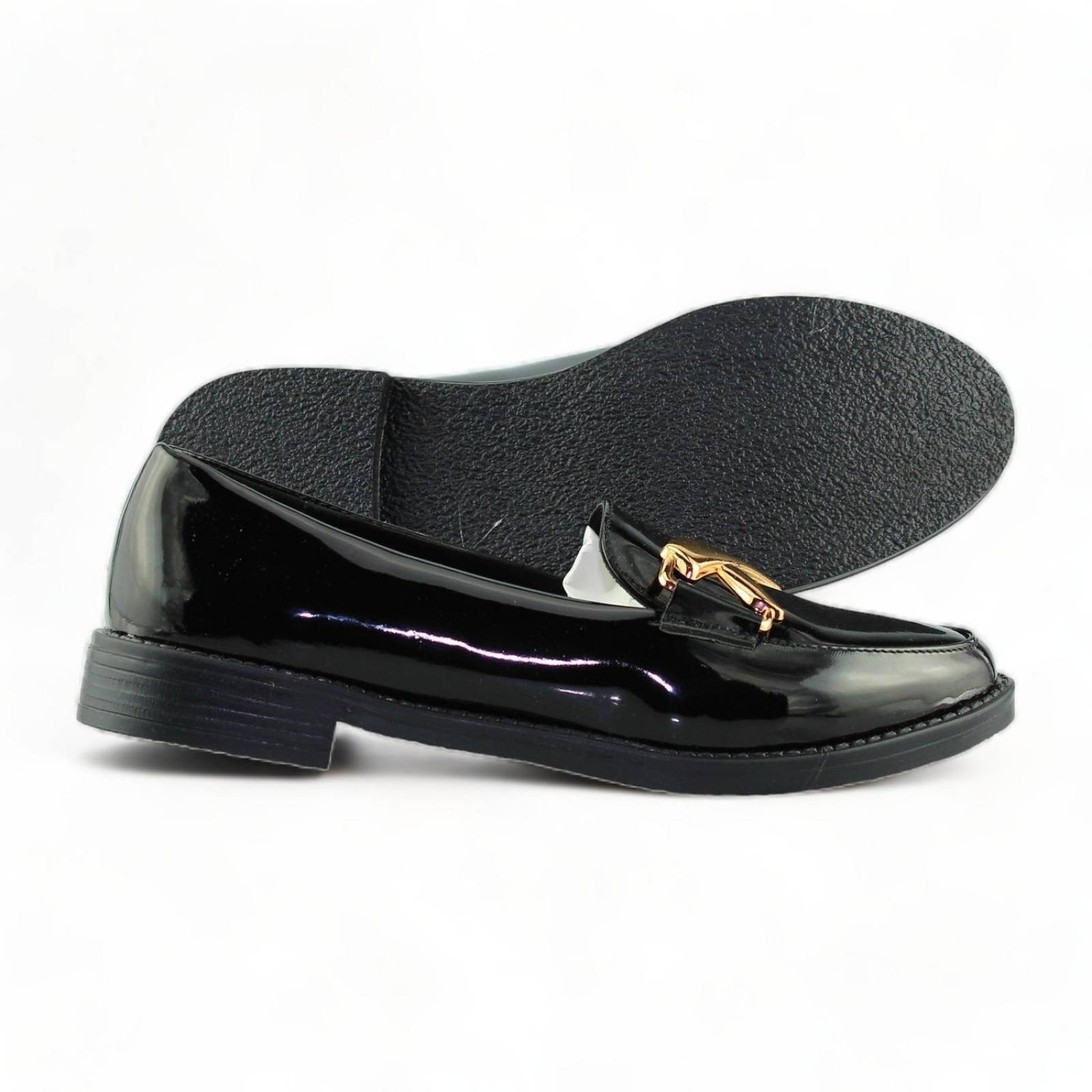 Mocasines Para Mujer Elegantes Estilo 2030Se5 Marca Seven Green Acabado Charol Color Negro 