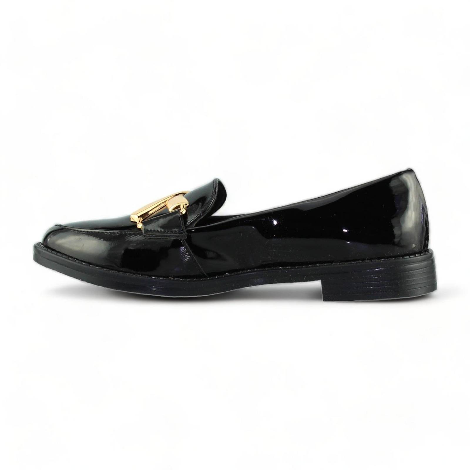 Mocasines Para Mujer Elegantes Estilo 2030Se5 Marca Seven Green Acabado Charol Color Negro 