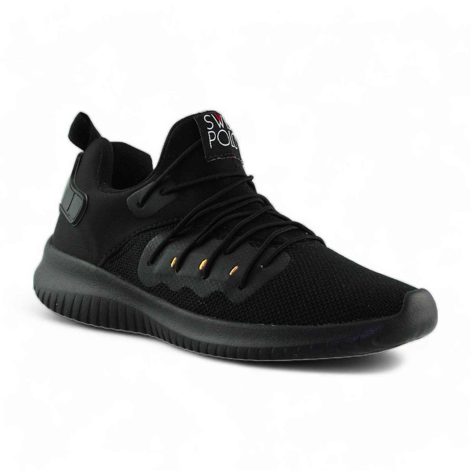 Tenis Deportivos Estilo 8290Sw5 Marca Swiss Polo Acabado Malla Color Negro 