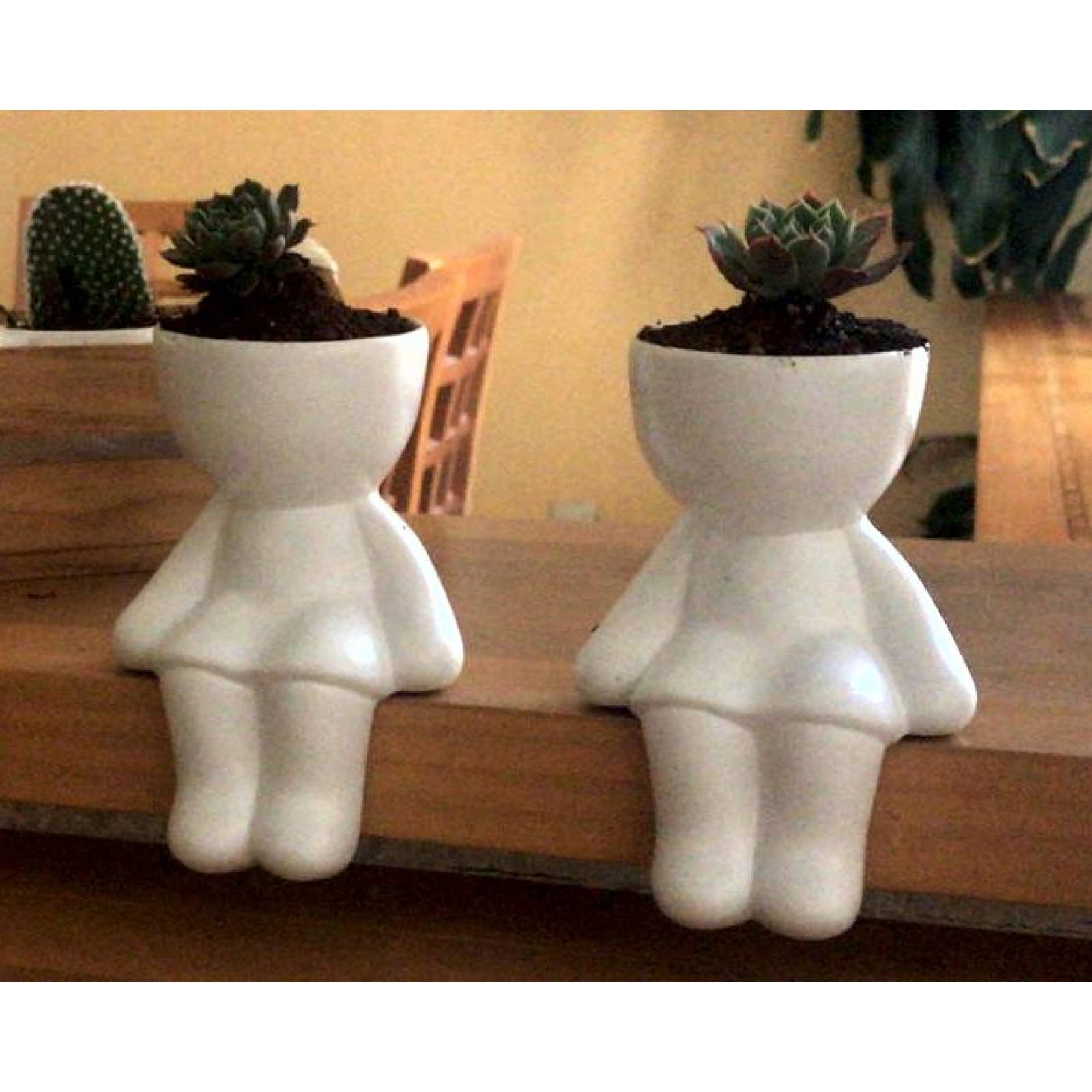 Maceta de Cerámica en Forma de Niños sentados