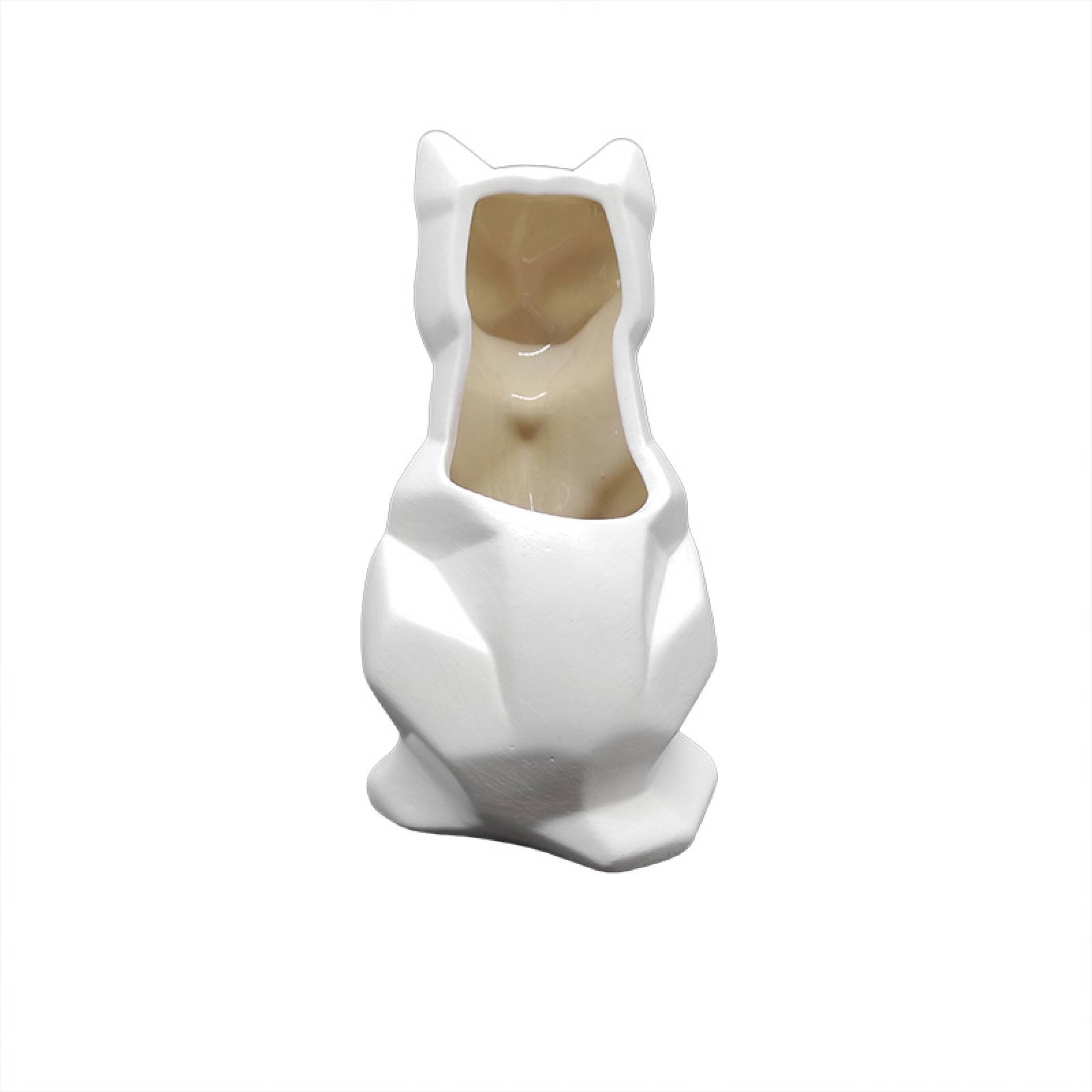 Juego de 2 Maceta en Forma de Gato Geométrico