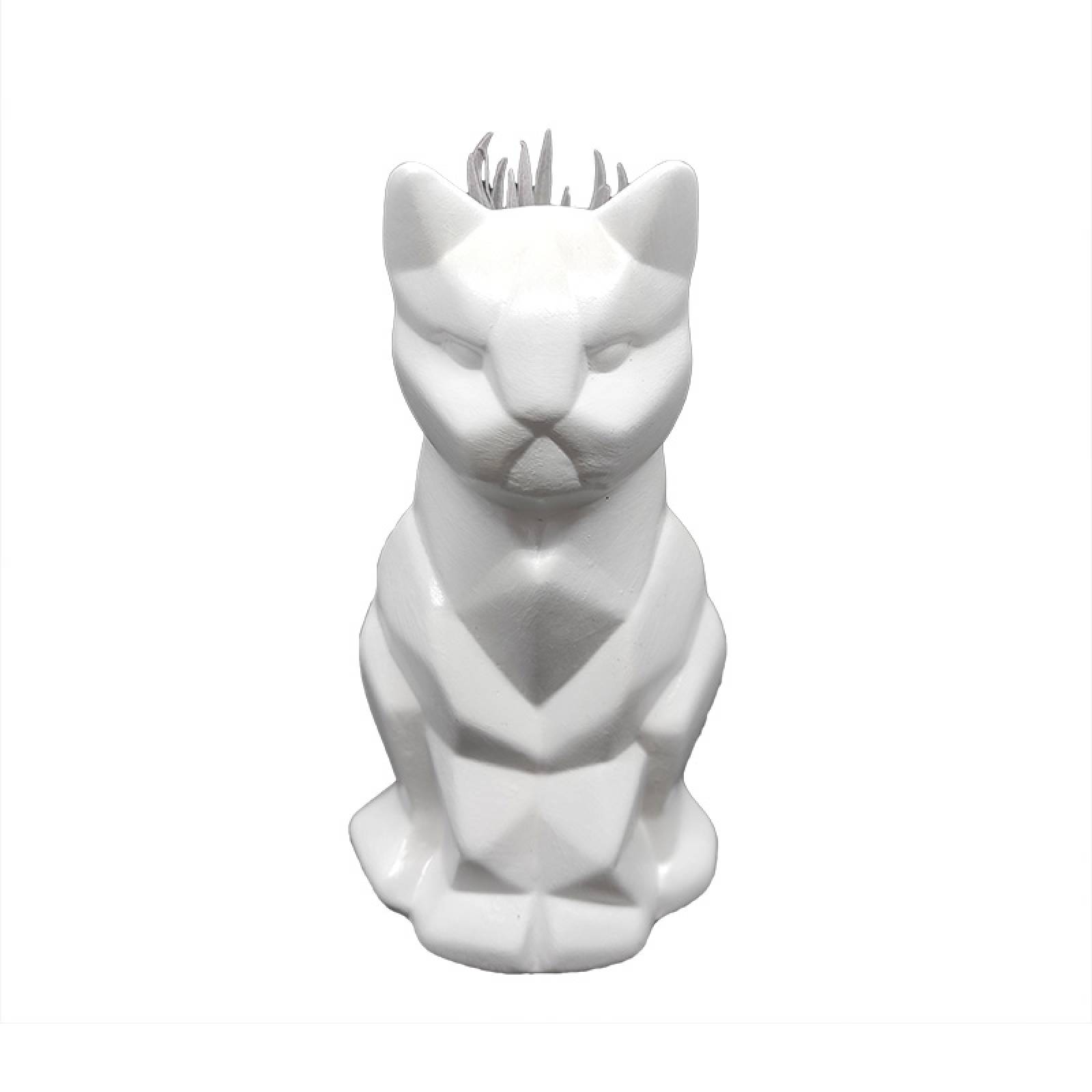 Juego de 2 Maceta en Forma de Gato Geométrico