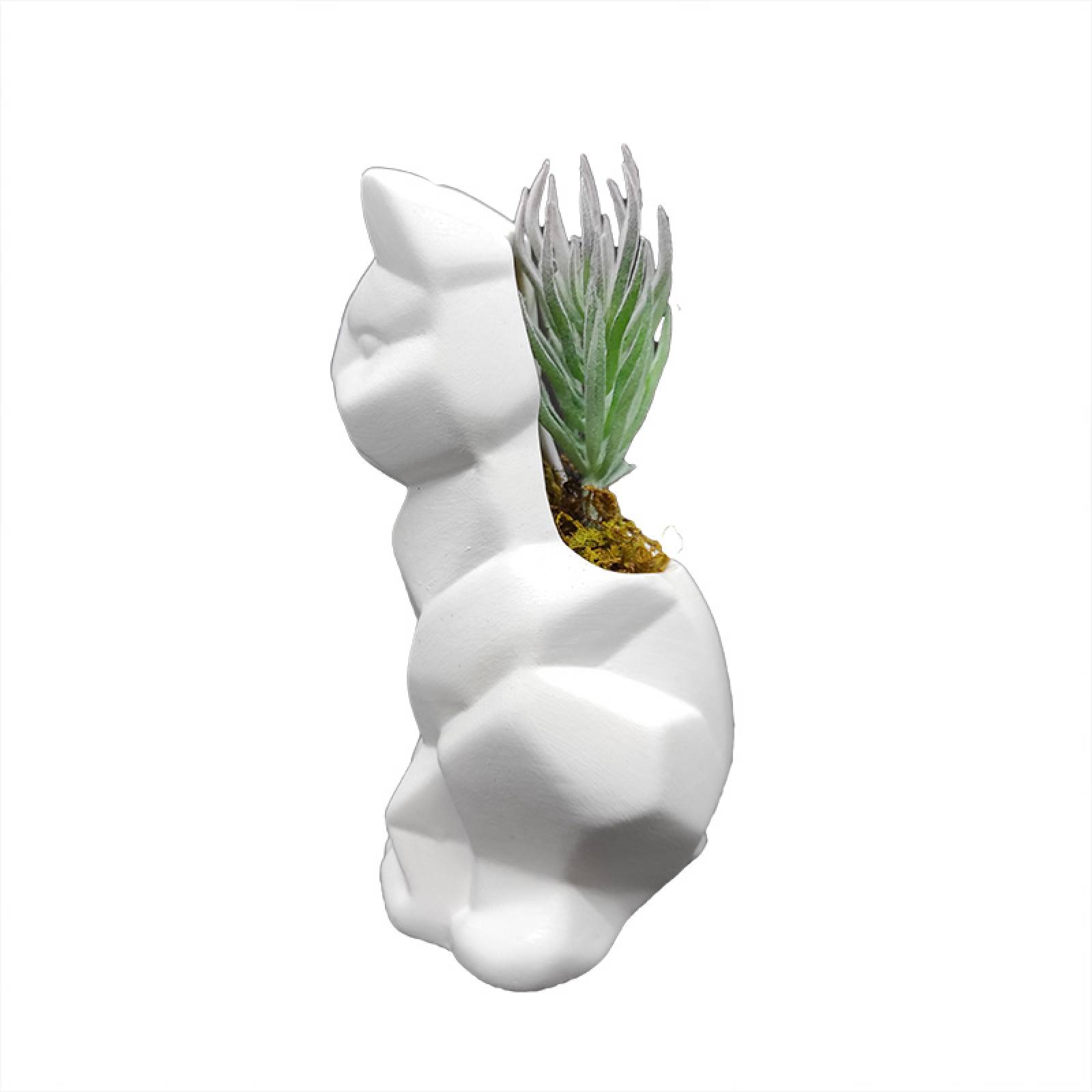 Juego de 2 Maceta en Forma de Gato Geométrico