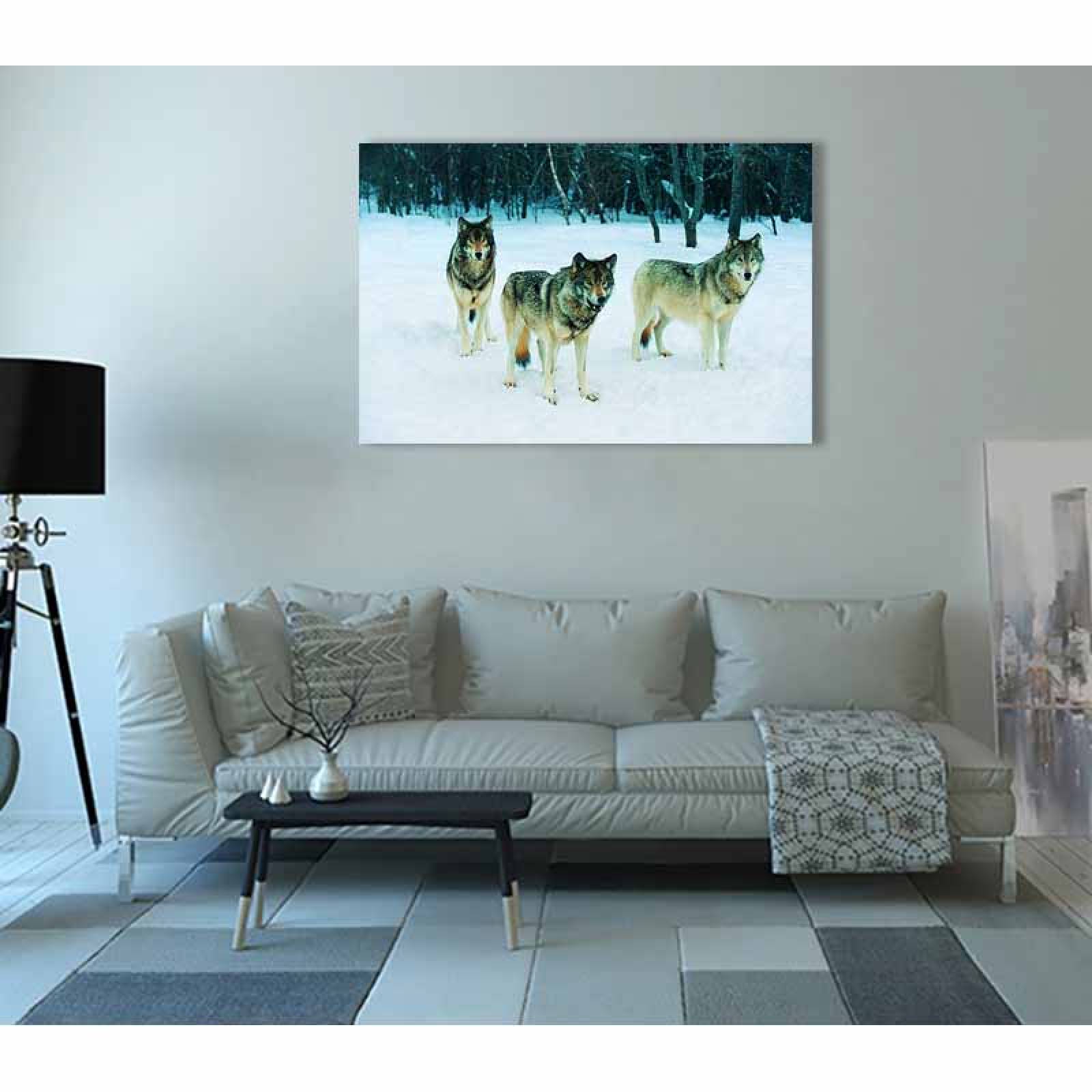 Cuadro Decorativo Canvas Paisaje de Lobos de 120 X 80 cm