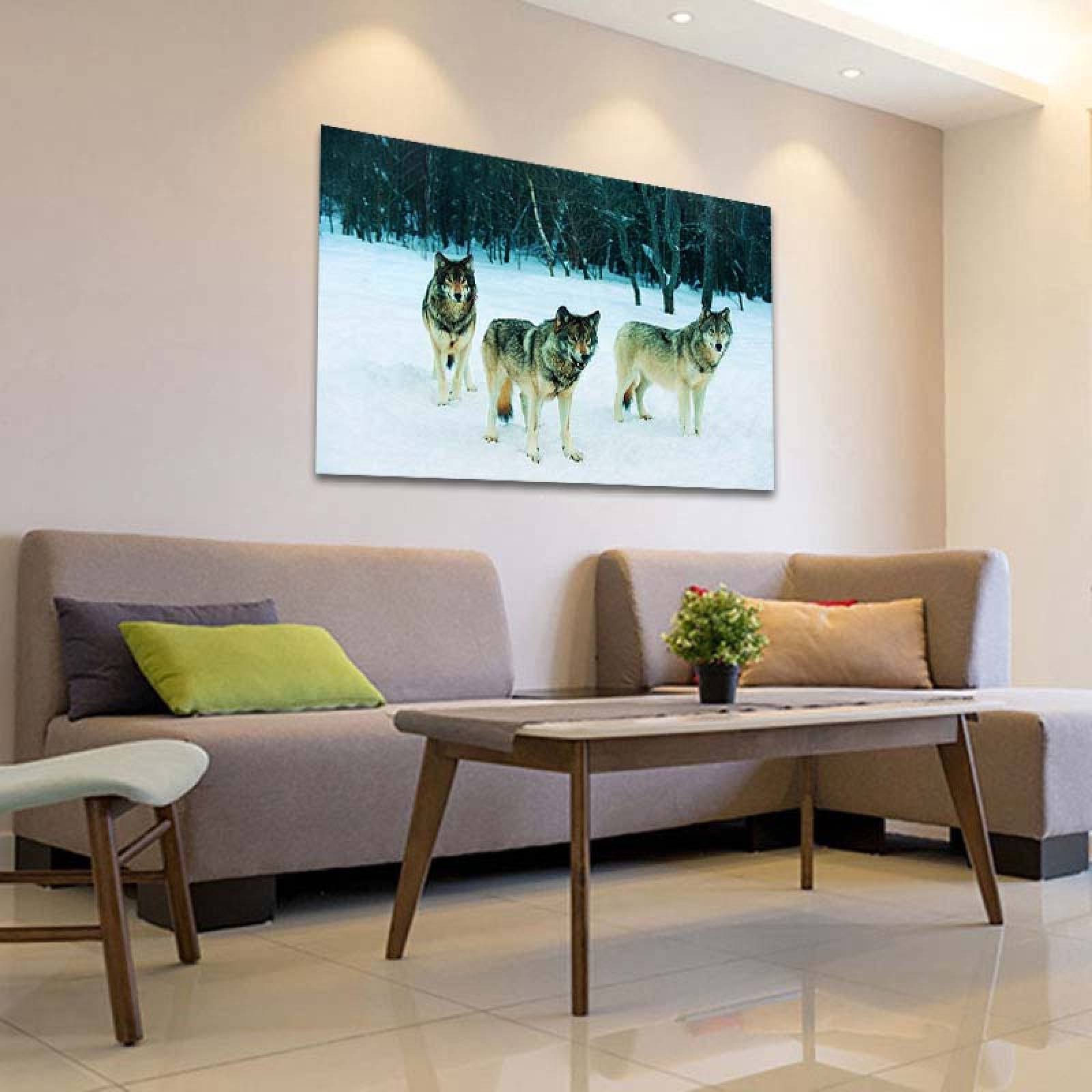 Cuadro Decorativo Canvas Paisaje de Lobos de 120 X 80 cm