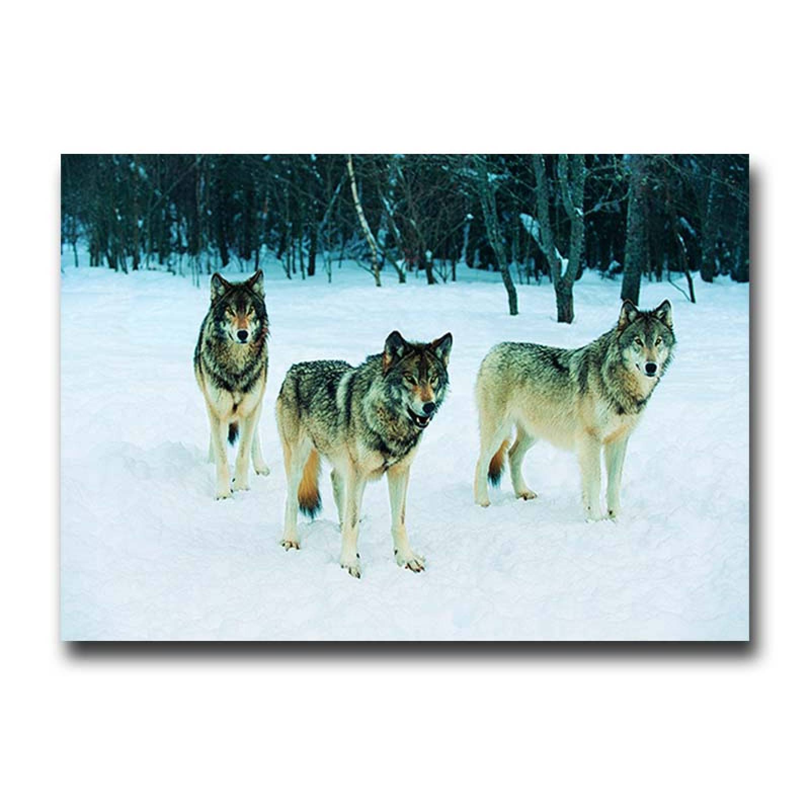 Cuadro Decorativo Canvas Paisaje de Lobos de 120 X 80 cm
