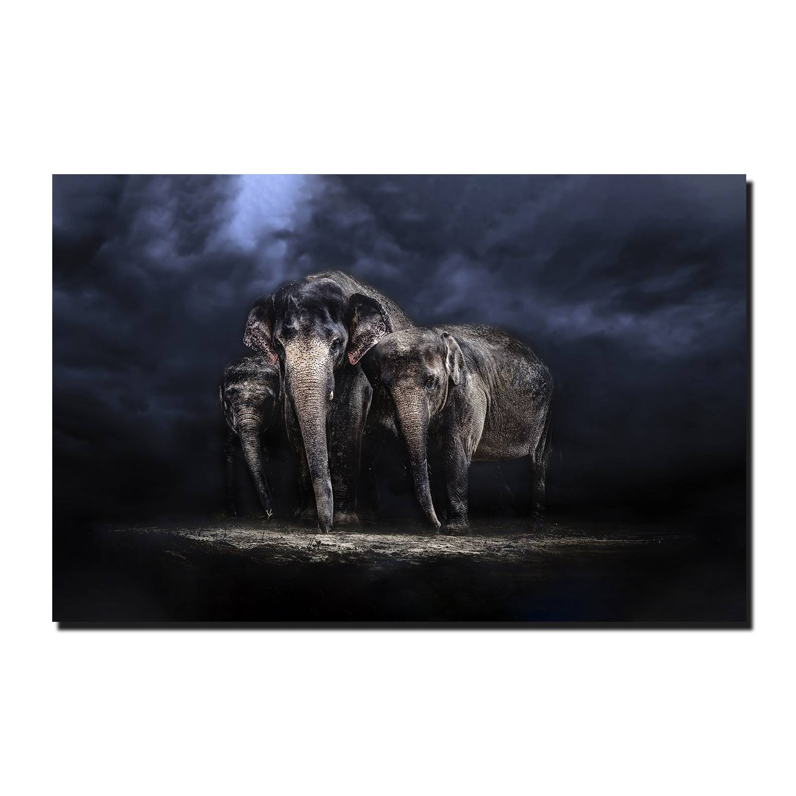 Cuadro Decorativo Canvas Paisaje de elefantes místicos de 90 X 60 cm