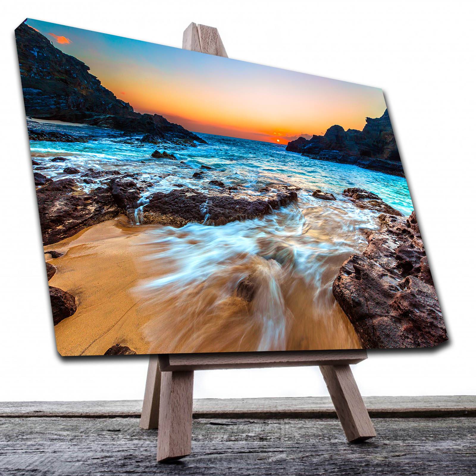 Cuadro Decorativo Canvas Paisaje del Atardecer desde la orilla del mar 90 X 60 cm