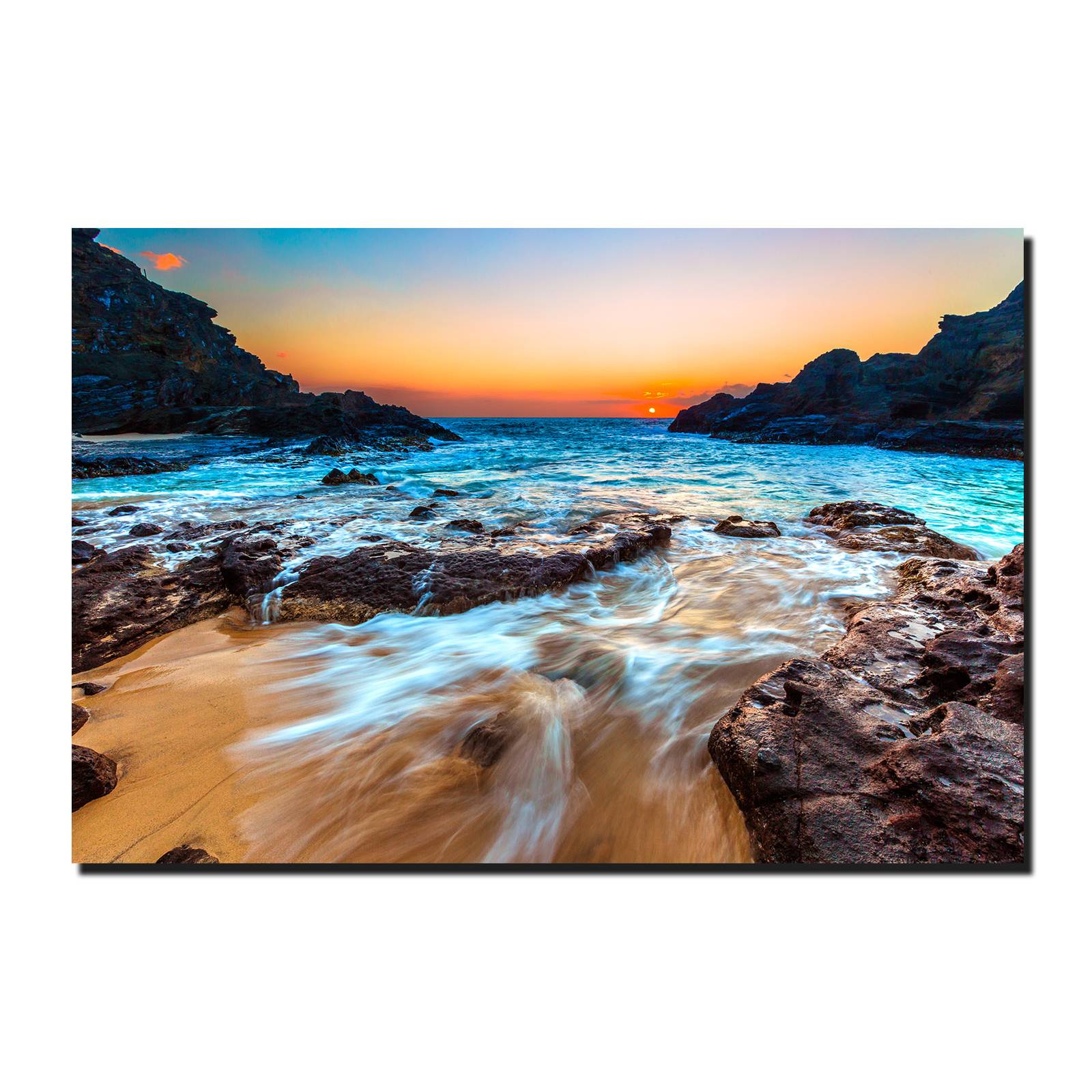 Cuadro Decorativo Canvas Paisaje del Atardecer desde la orilla del mar 90 X 60 cm
