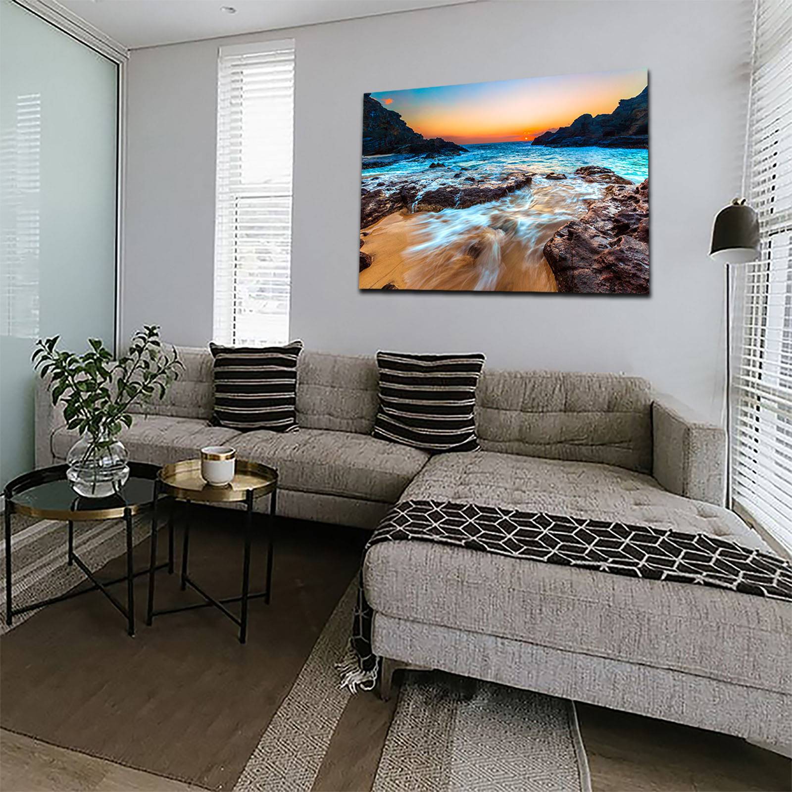 Cuadro Decorativo Canvas Paisaje del Atardecer desde la orilla del mar 90 X 60 cm