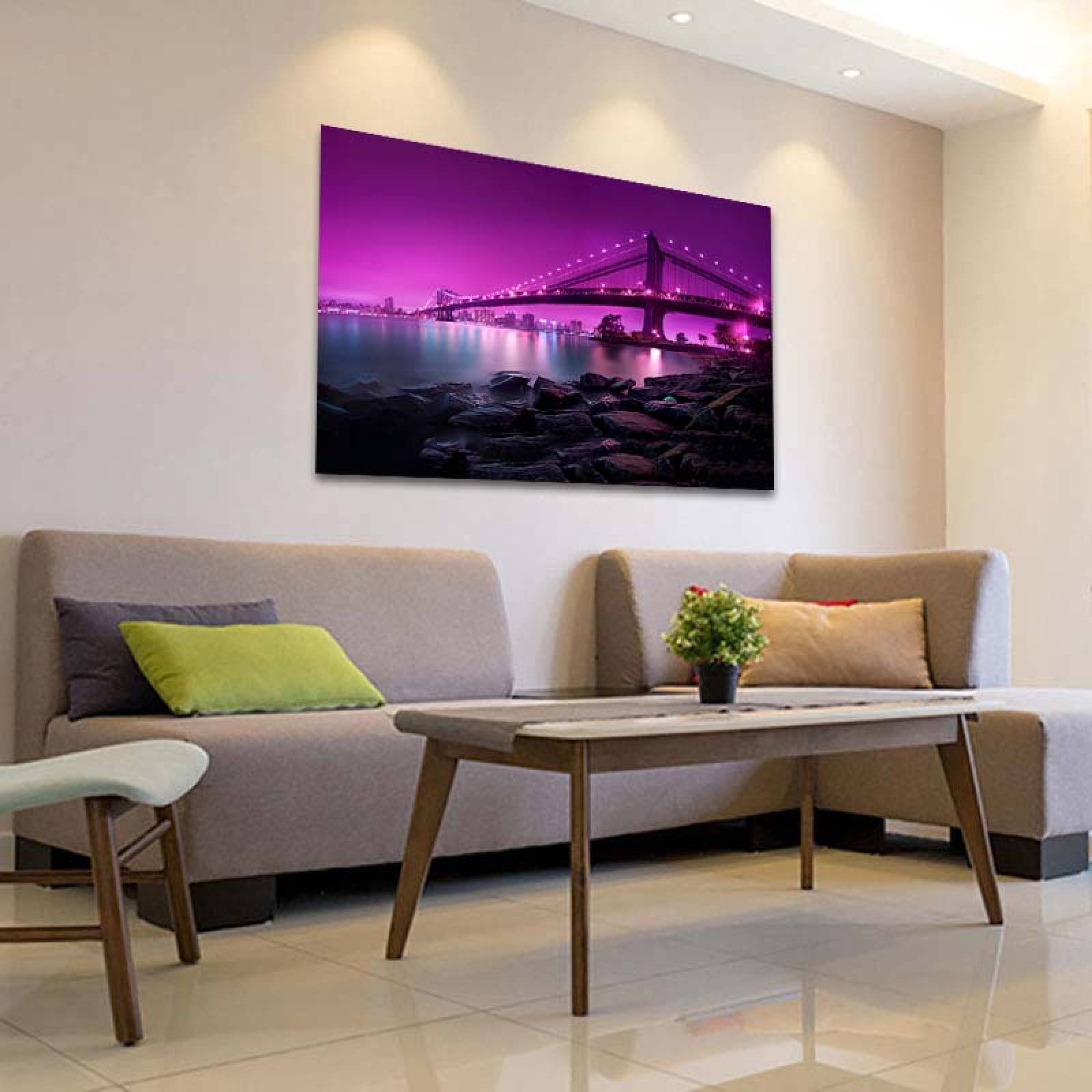 Cuadro Decorativo Canvas Paisaje del Puente cercano a la Isla Libertad NY de 120 X 80 cm