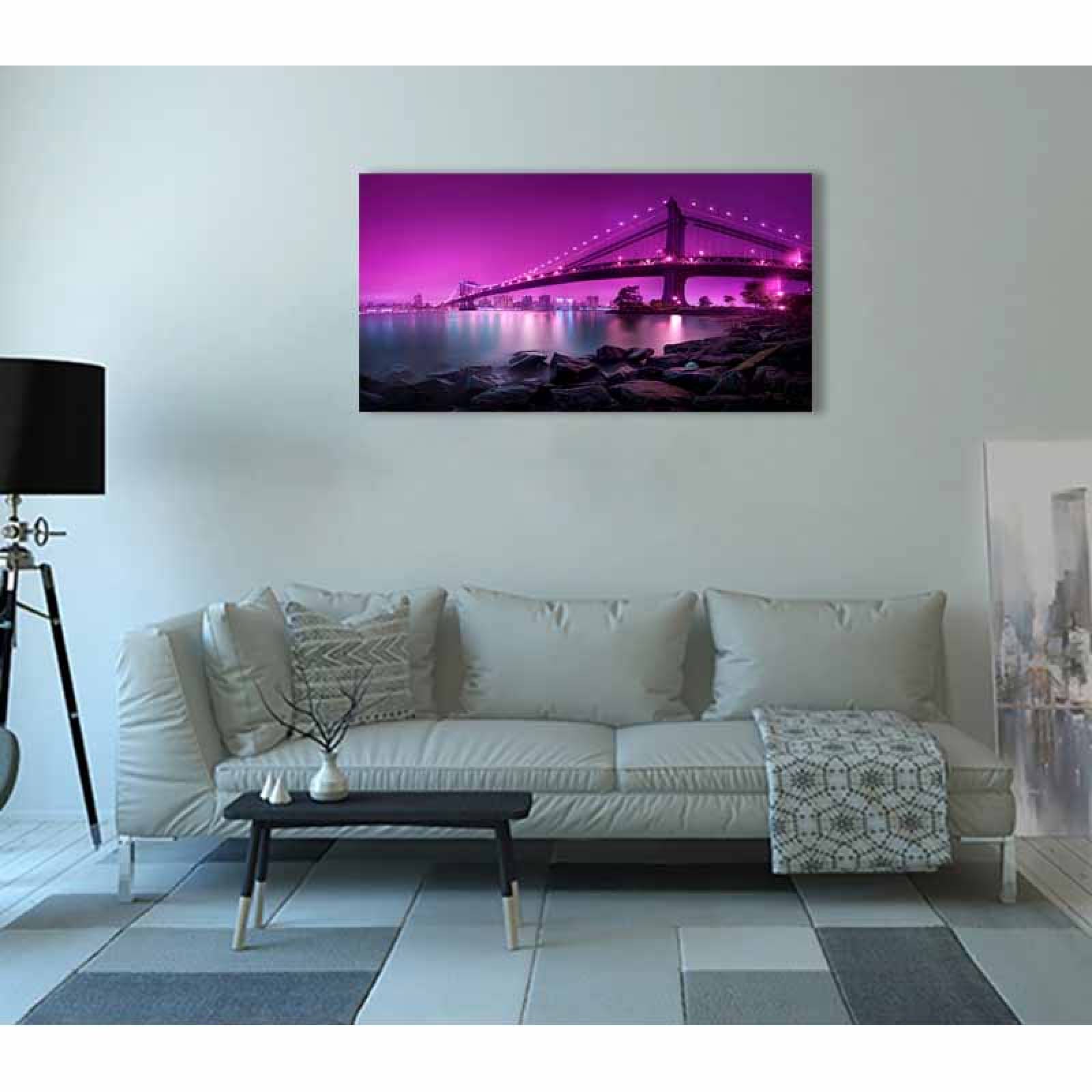 Cuadro Decorativo Canvas Paisaje del Puente cercano a la Isla Libertad NY de 135 X 90 cm.