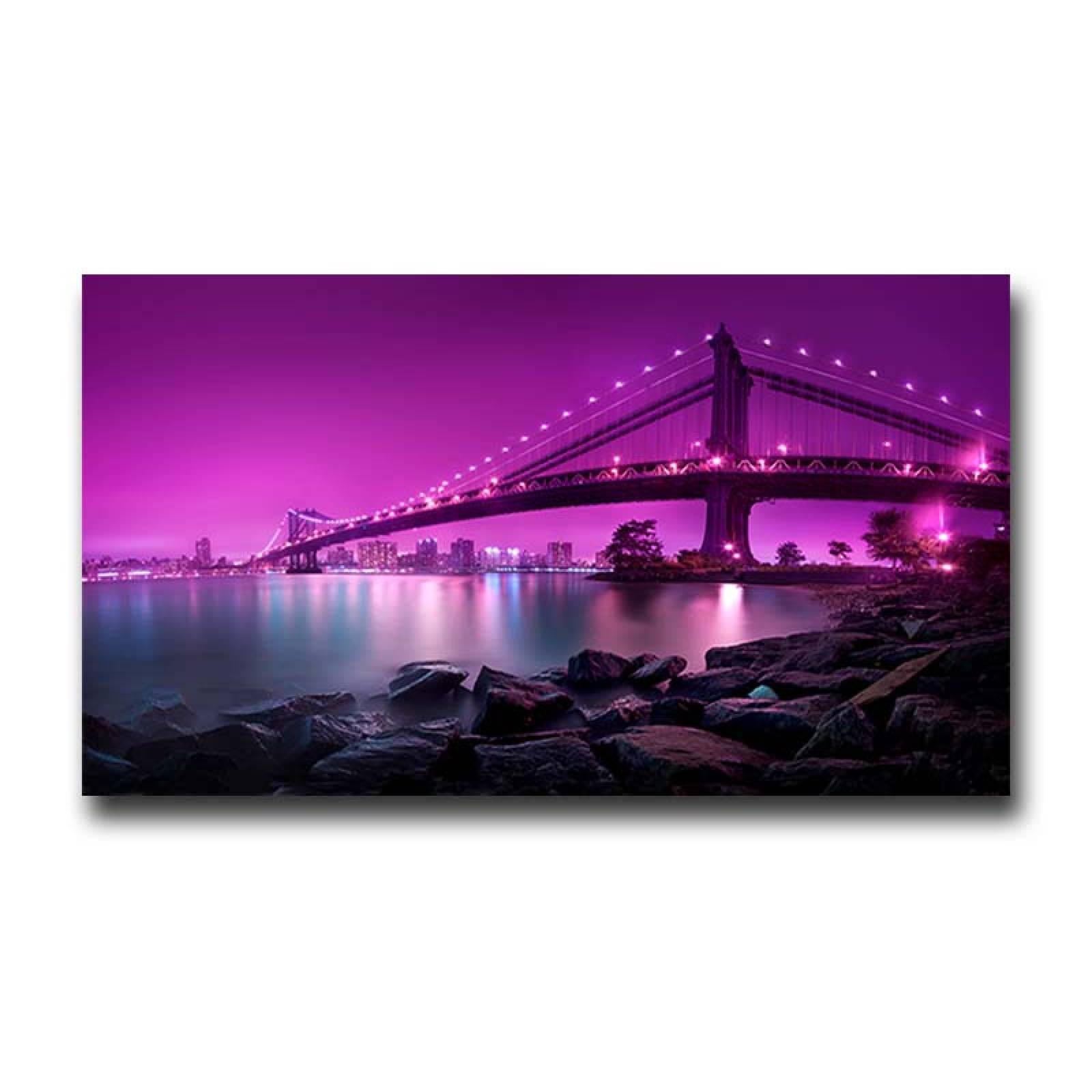 Cuadro Decorativo Canvas Paisaje del Puente cercano a la Isla Libertad NY de 135 X 90 cm.