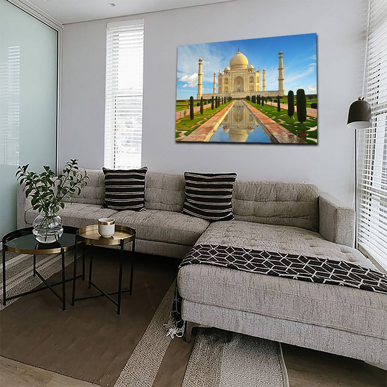 Cuadro Decorativo Canvas Paisaje del Taj Mahal de 60 x 40 cm