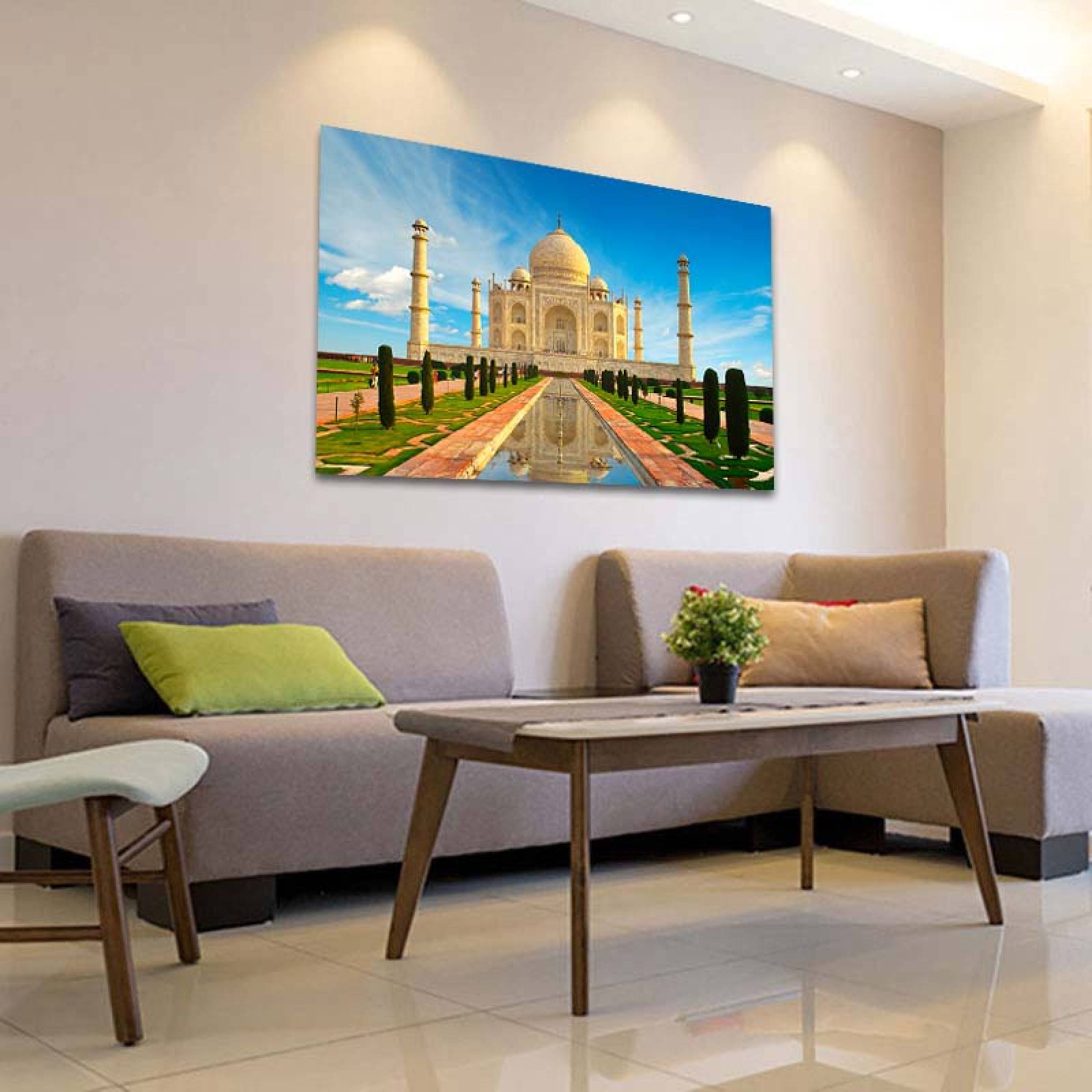 Cuadro Decorativo Canvas Paisaje del Taj Mahal de 135 X 90 cm.