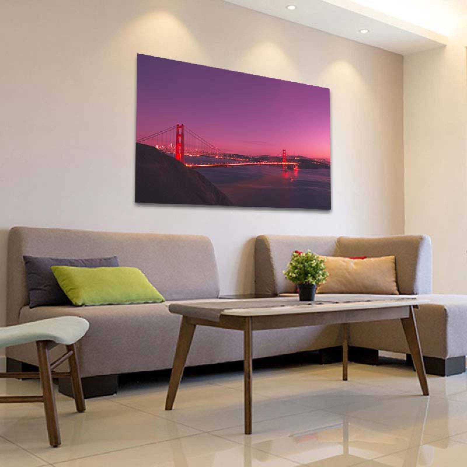 Cuadro Decorativo Canvas Paisaje del Puente Golden Gate en san Francisco de 120 X 80 cm
