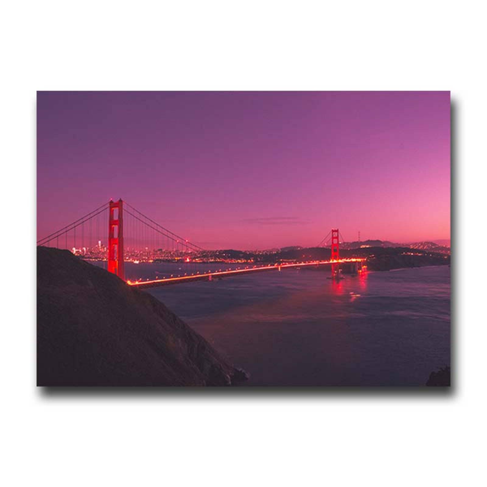 Cuadro Decorativo Canvas Paisaje del Puente Golden Gate en san Francisco de 120 X 80 cm