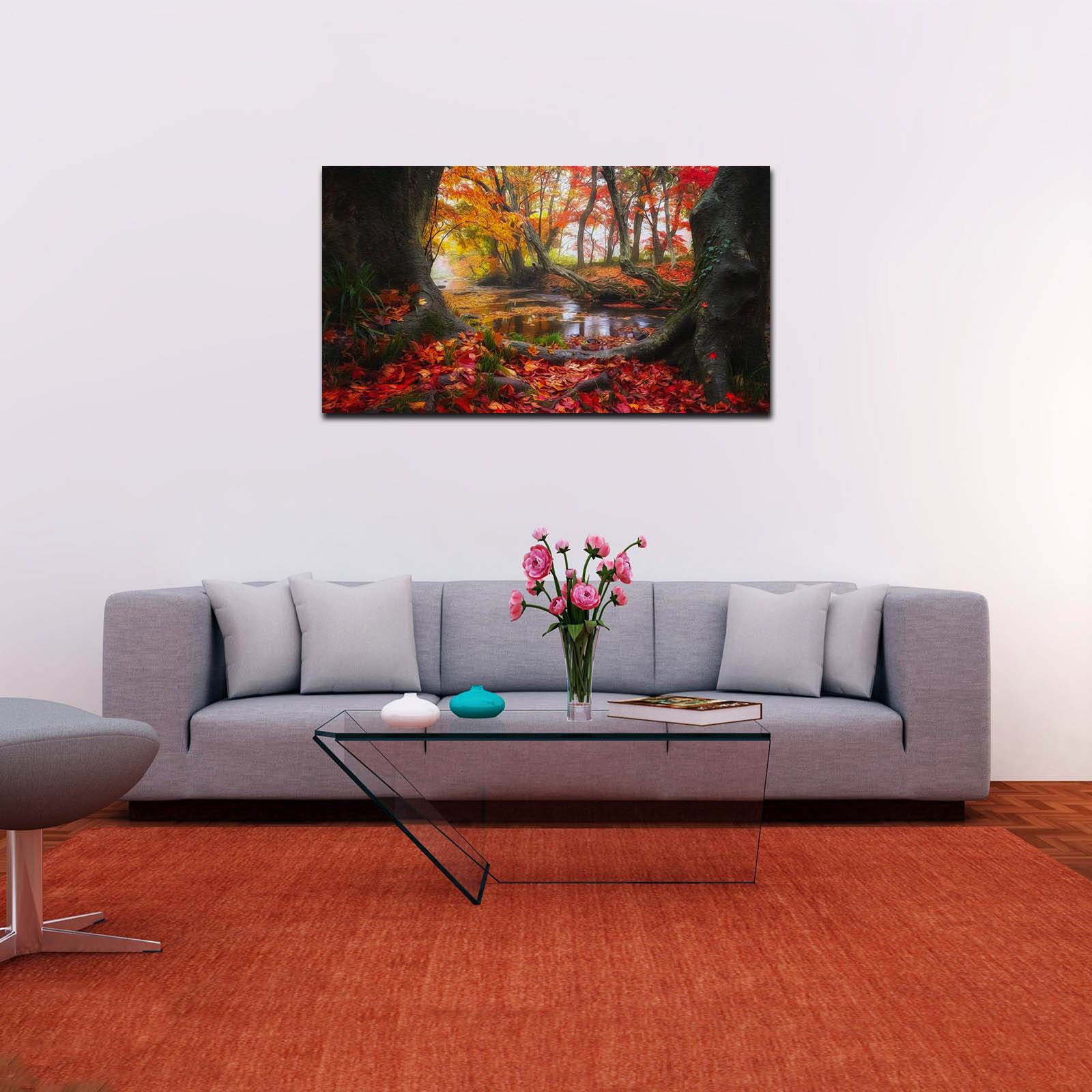 Cuadro Decorativo Canvas Paisaje de Rio en el Bosque #2 de 60 x 40 cm