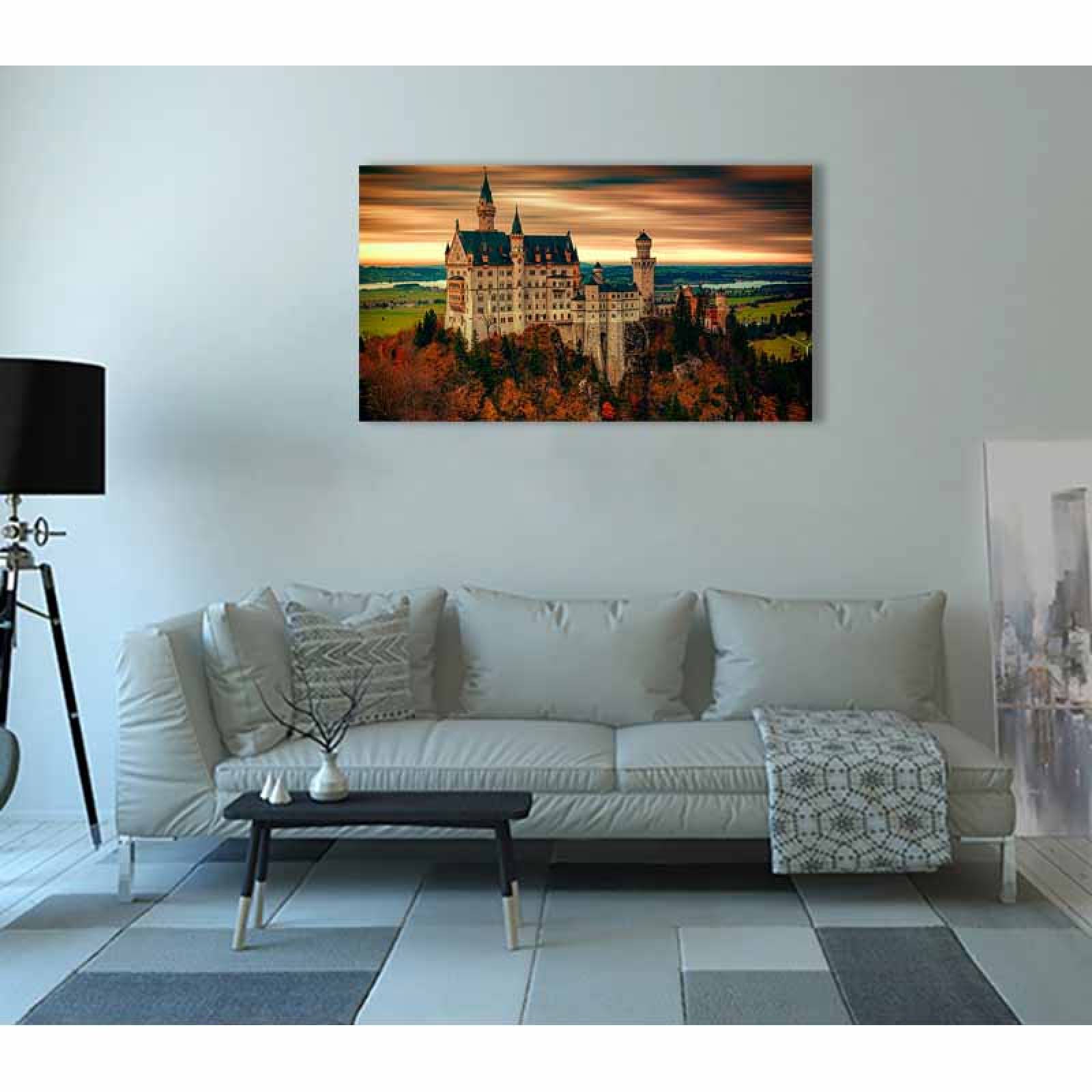 Cuadro Decorativo Canvas Paisaje Castillo Neuschwanstein en Alemania #2 de 135 X 90 cm.