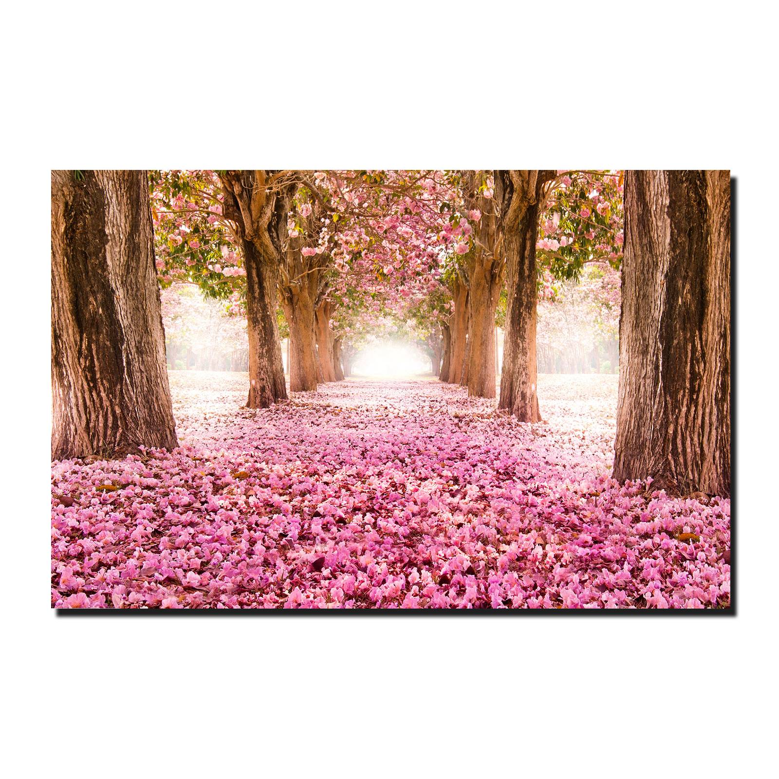 Cuadro Decorativo Canvas Paisaje de camino de pétalos rosas en el bosque de 90 X 60 cm