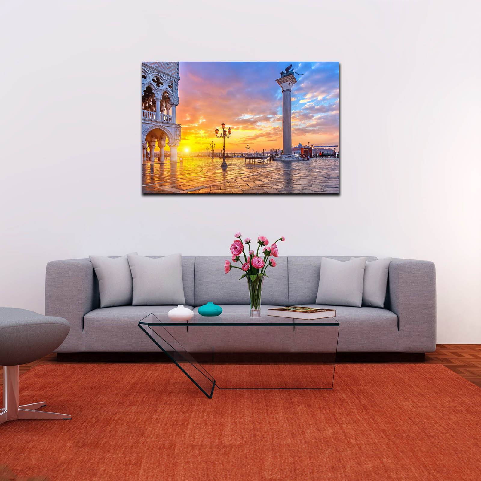 Cuadro Decorativo Canvas Paisaje de la Basílica de San Marcos en Italia de 90 X 60 cm