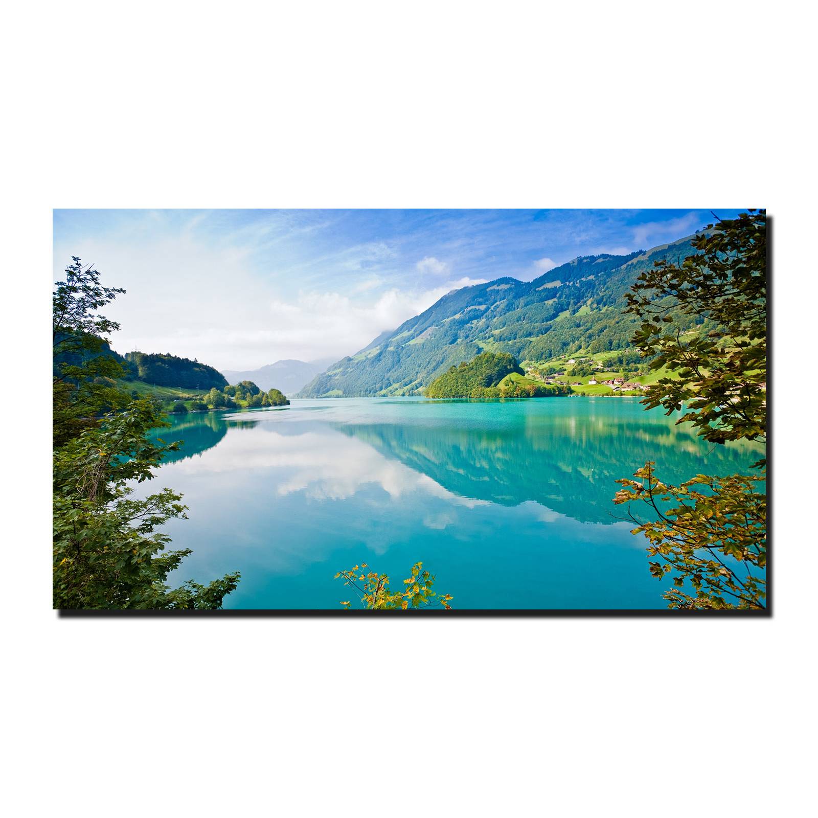 Cuadro Decorativo Canvas Paisaje de Lago y Montañas de 60 x 40 cm