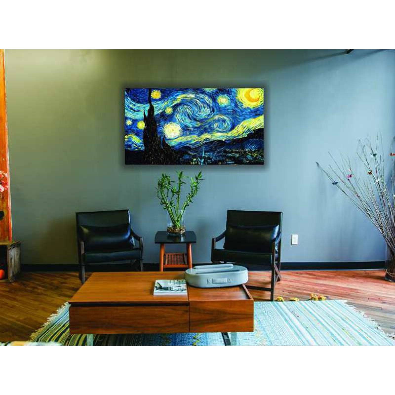 Cuadro Decorativo Canvas La Noche Estrellada de Vincent Van Gogh 120 X 60 cm.