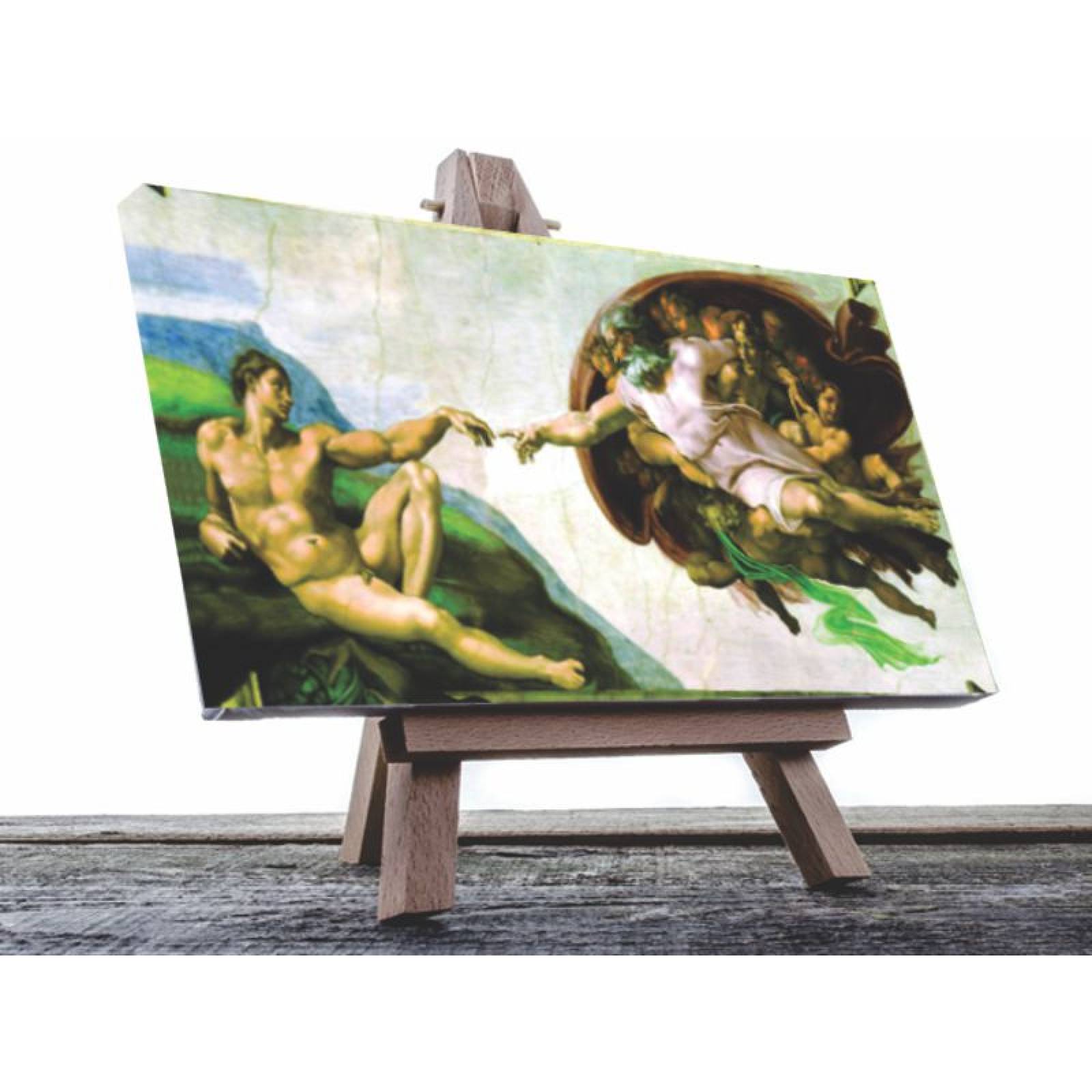 Cuadro Decorativo Canvas La Creación de Adan de Miguel Ángel, fresco en la Capilla Sixtina 120 X 60 cm.
