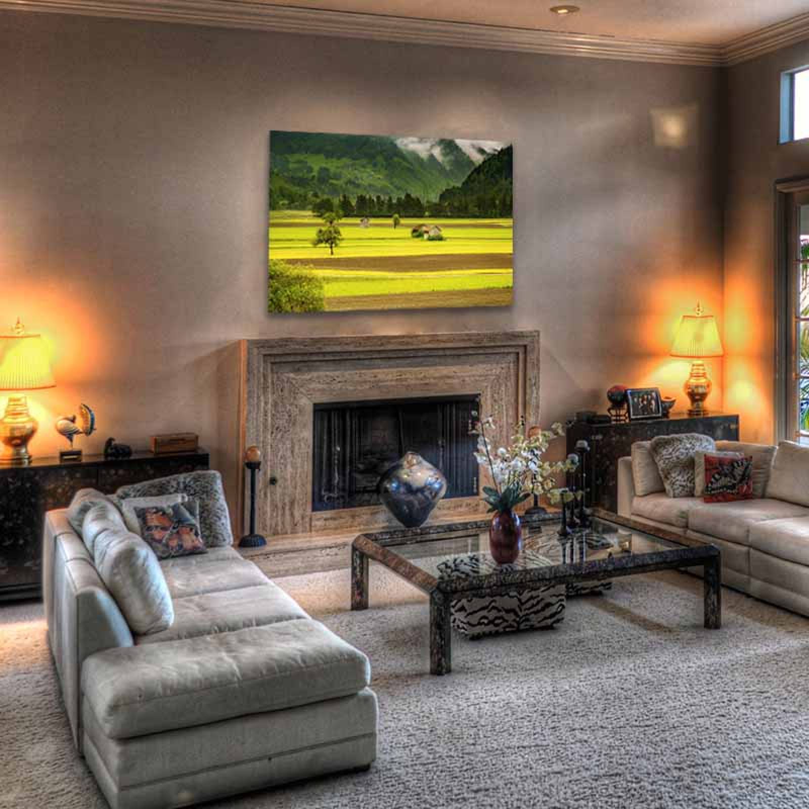 Cuadro Decorativo Canvas  Cabañas en la Pradera. 120 X 60 cm.