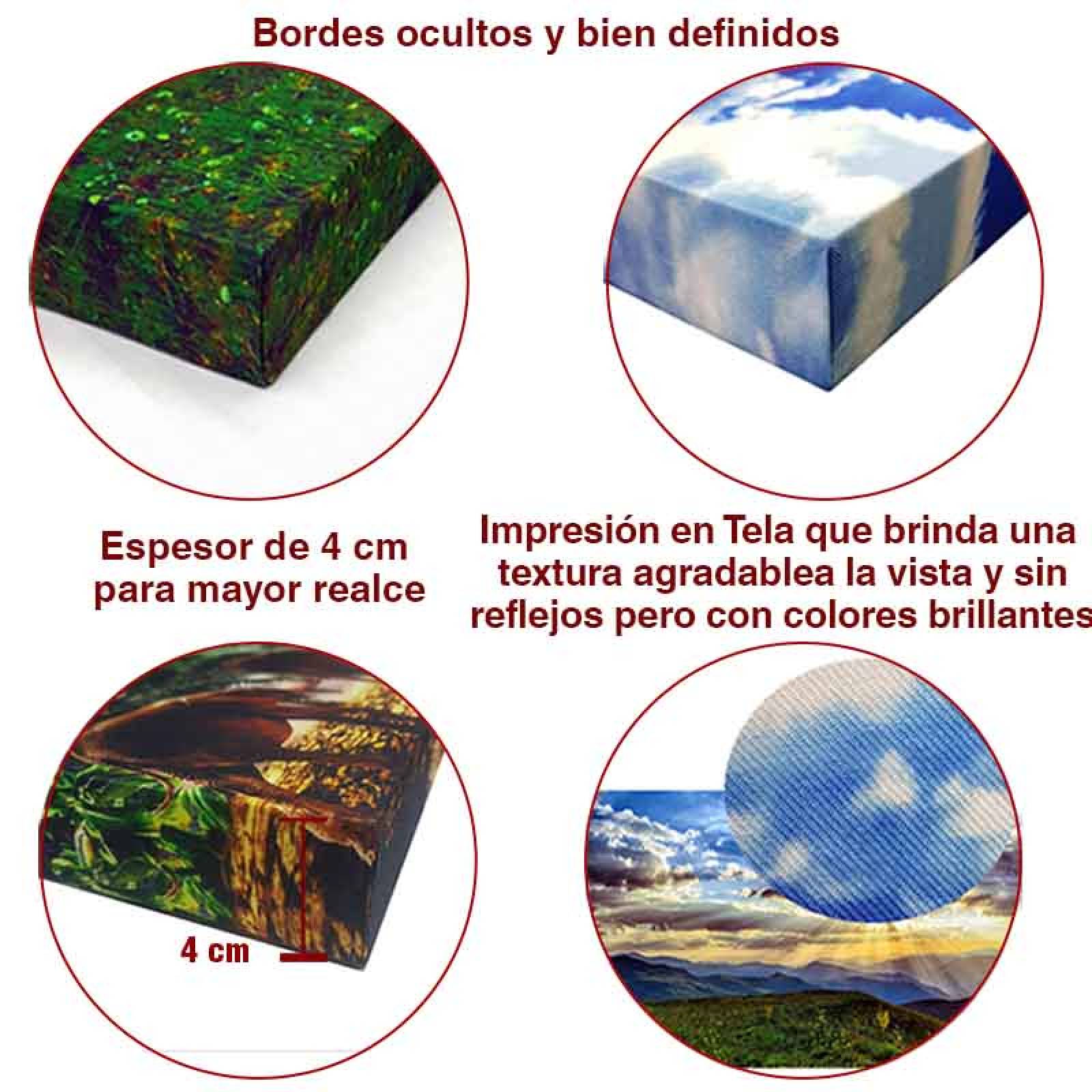Cuadros Decorativos Set de 3 pzs figuras geométricas moderno Azul 60 X 90 cm.