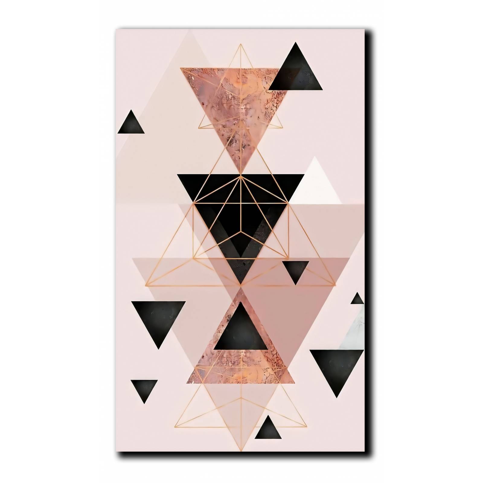 Cuadros Decorativos Set de 3 pzs figuras geométricas moderno Rosa 60 X 90 cm.