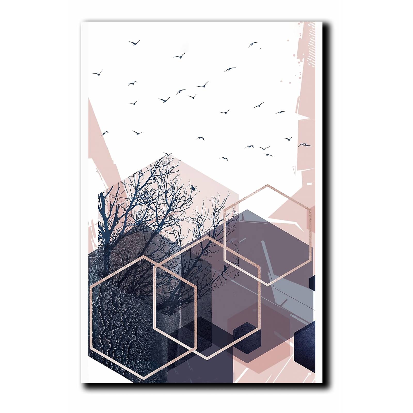 Cuadros Decorativos Set de 3 piezas Canvas figura geométricas moderno 60X90 cm cada uno