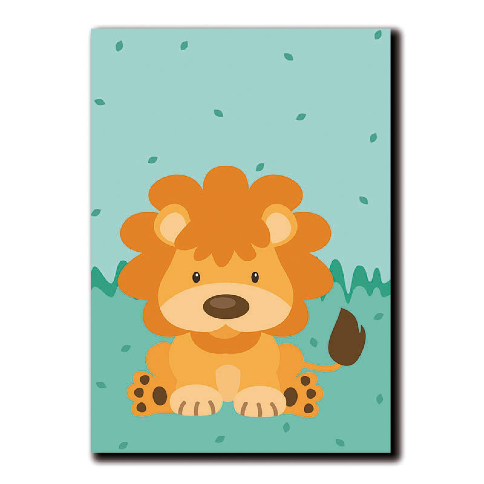 Cuadros Decorativos Set de 3 Piezas Para niños  Leon, tortuga y Jirafa 30 X 45 cm