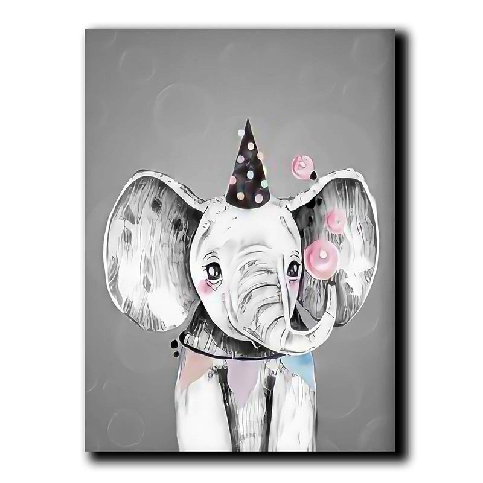 Cuadros Decorativos Set de 3 Piezas Para niños Tigre Elefante y Jirafa 40 X 60 cm