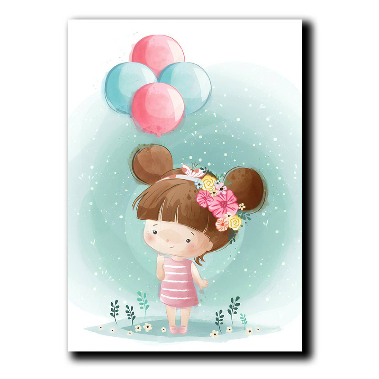 Cuadros Decorativos Set de 3 Piezas Para niñas Unicornio, Jirafa y globos 40 X 60 cm