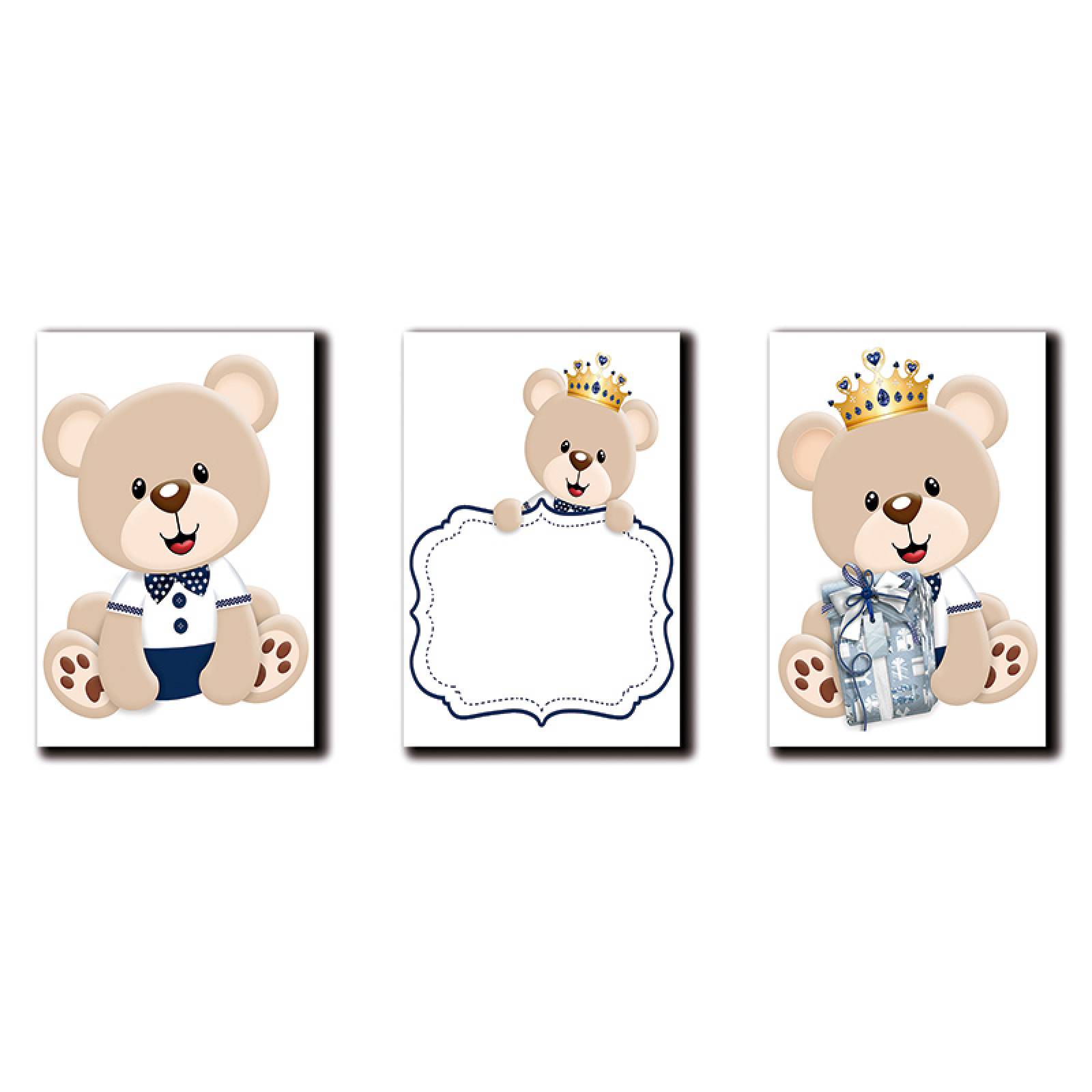 Cuadros Decorativos Set de 3 Piezas Para niños de ositos 40 X 60 cm