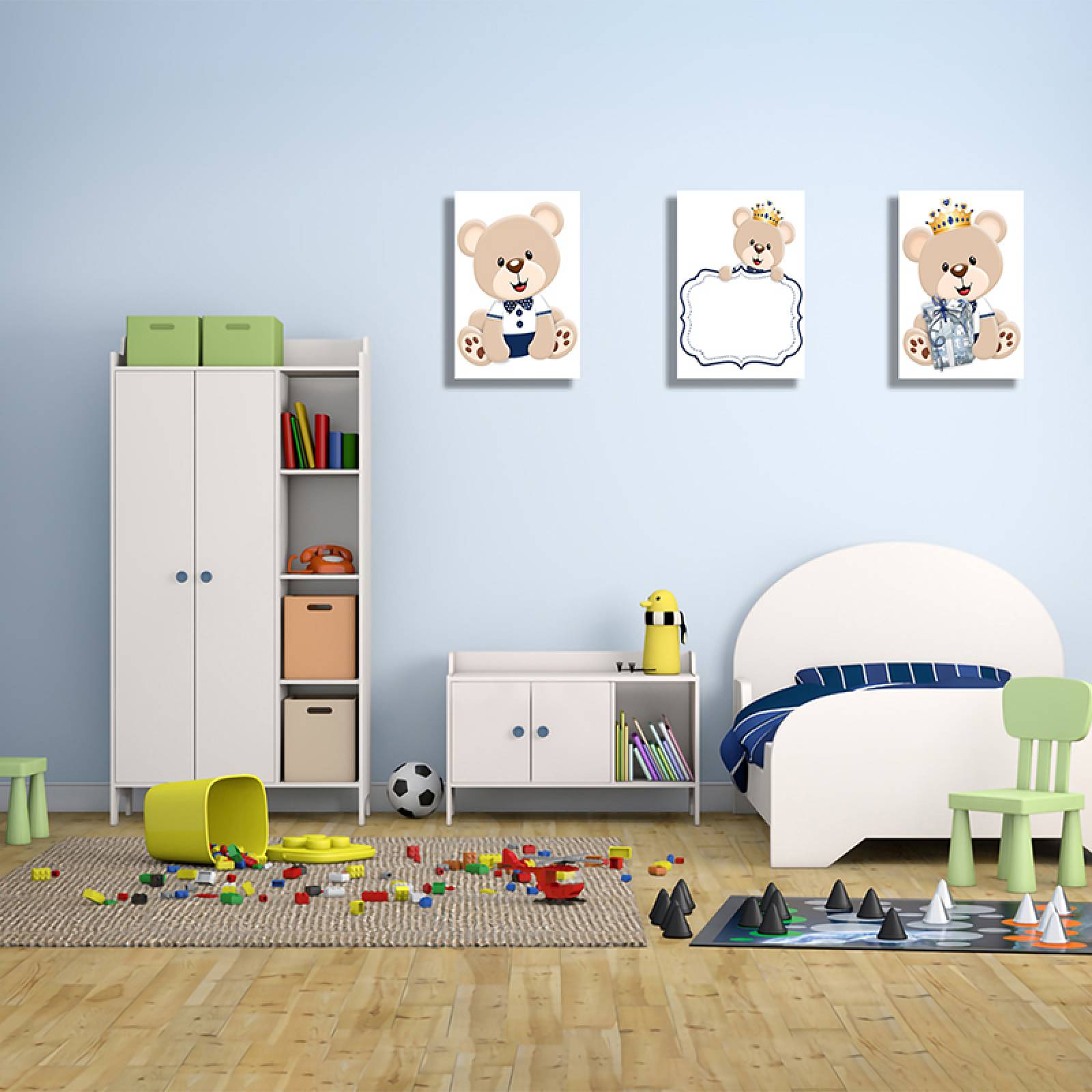 Cuadros Decorativos Set de 3 Piezas Para niños de ositos 40 X 60 cm