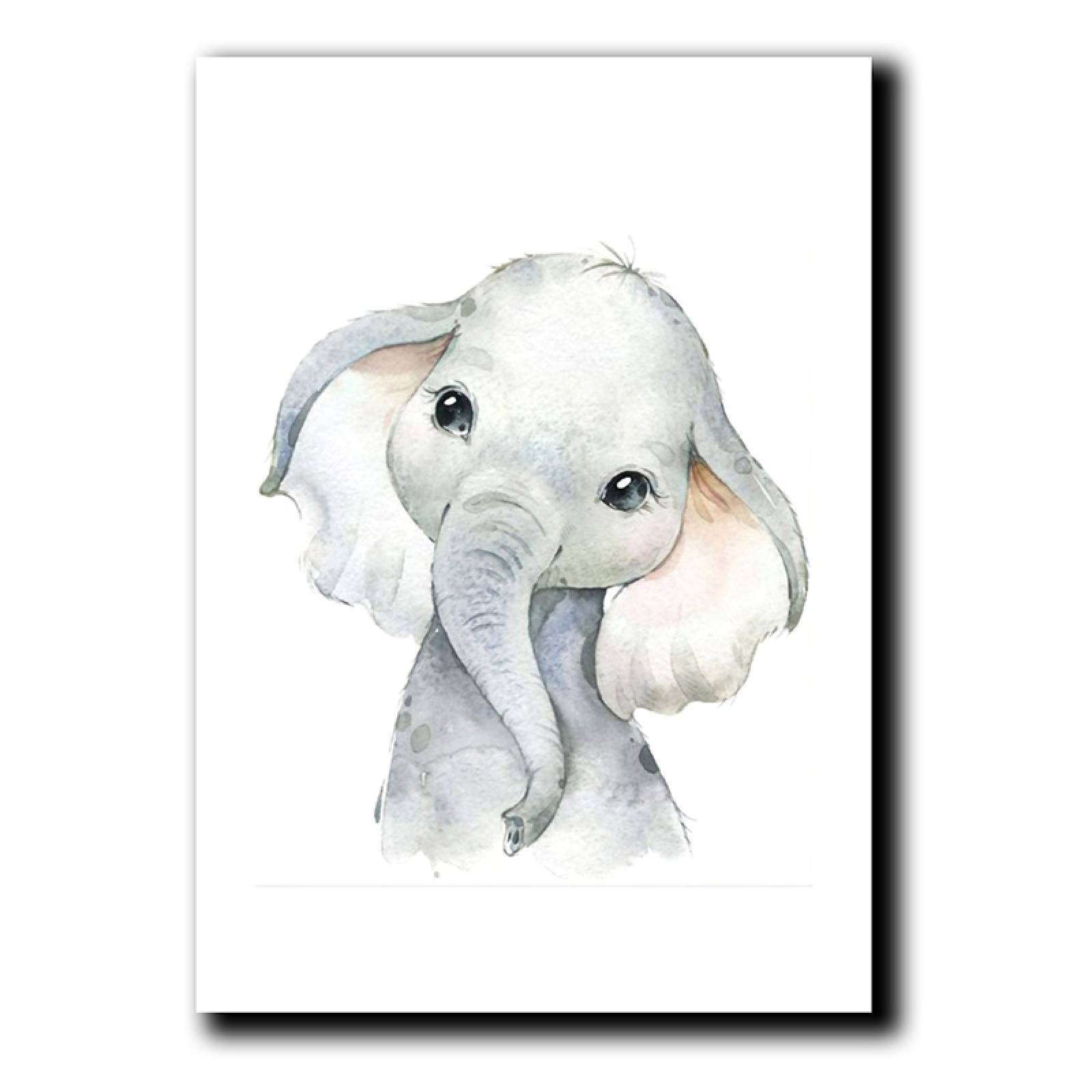 Cuadros Decorativos Set de 3 Piezas Para niños Tigre Elefante y Jirafa #2 20 X 30 cm