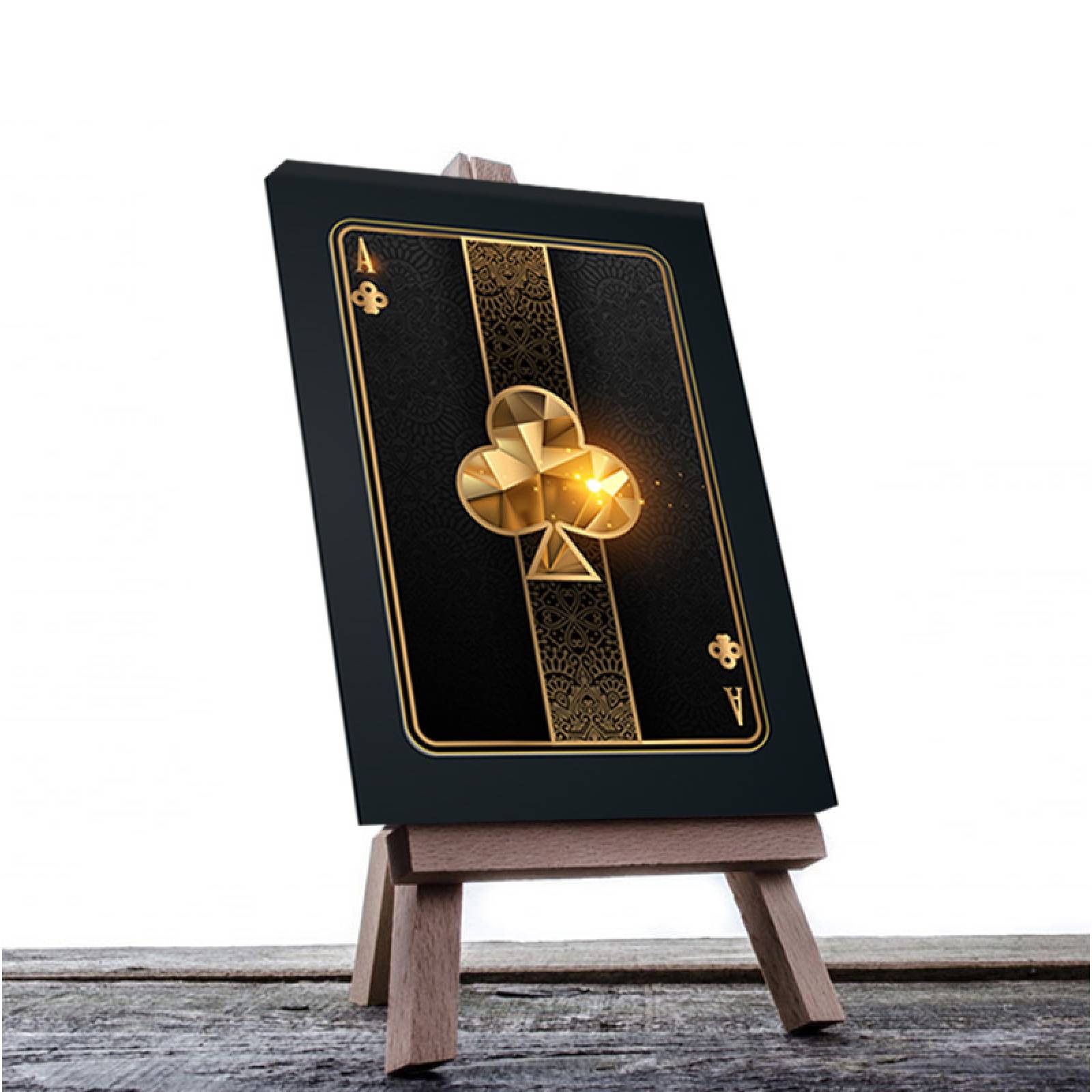 Cuadro Decorativo As de Trebol Dorado de 40 x 60 cm