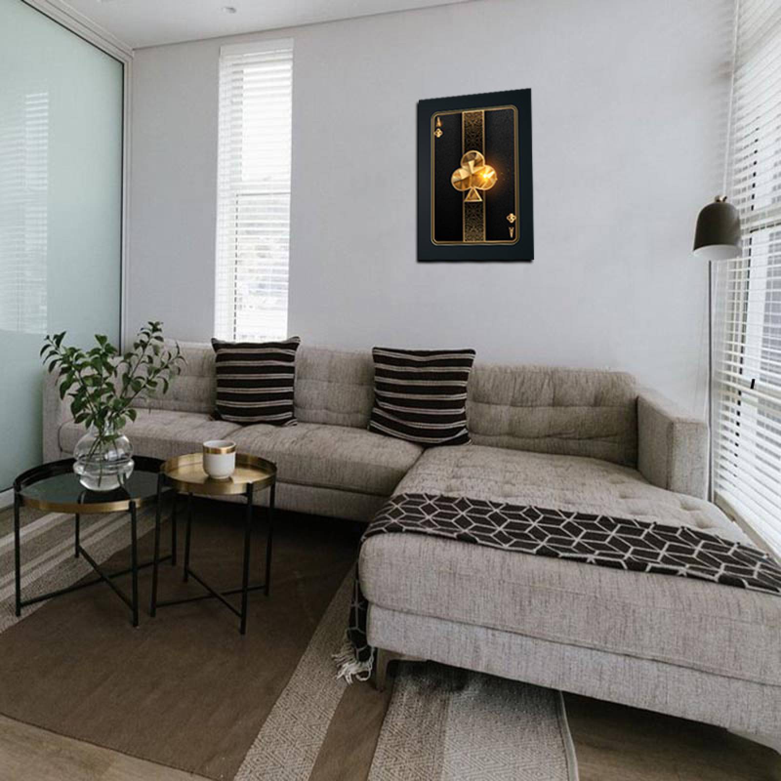 Cuadro Decorativo As de Trebol Dorado de 40 x 60 cm