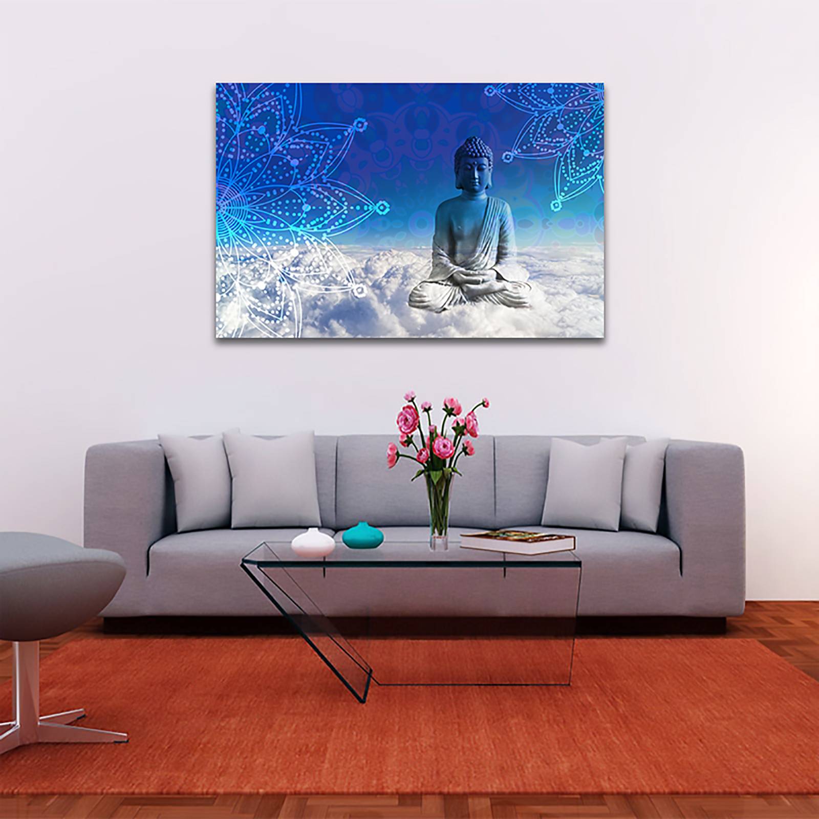 Cuadro Decorativo Holístico de chakras meditación o budismo 120 X 80 cm #9.