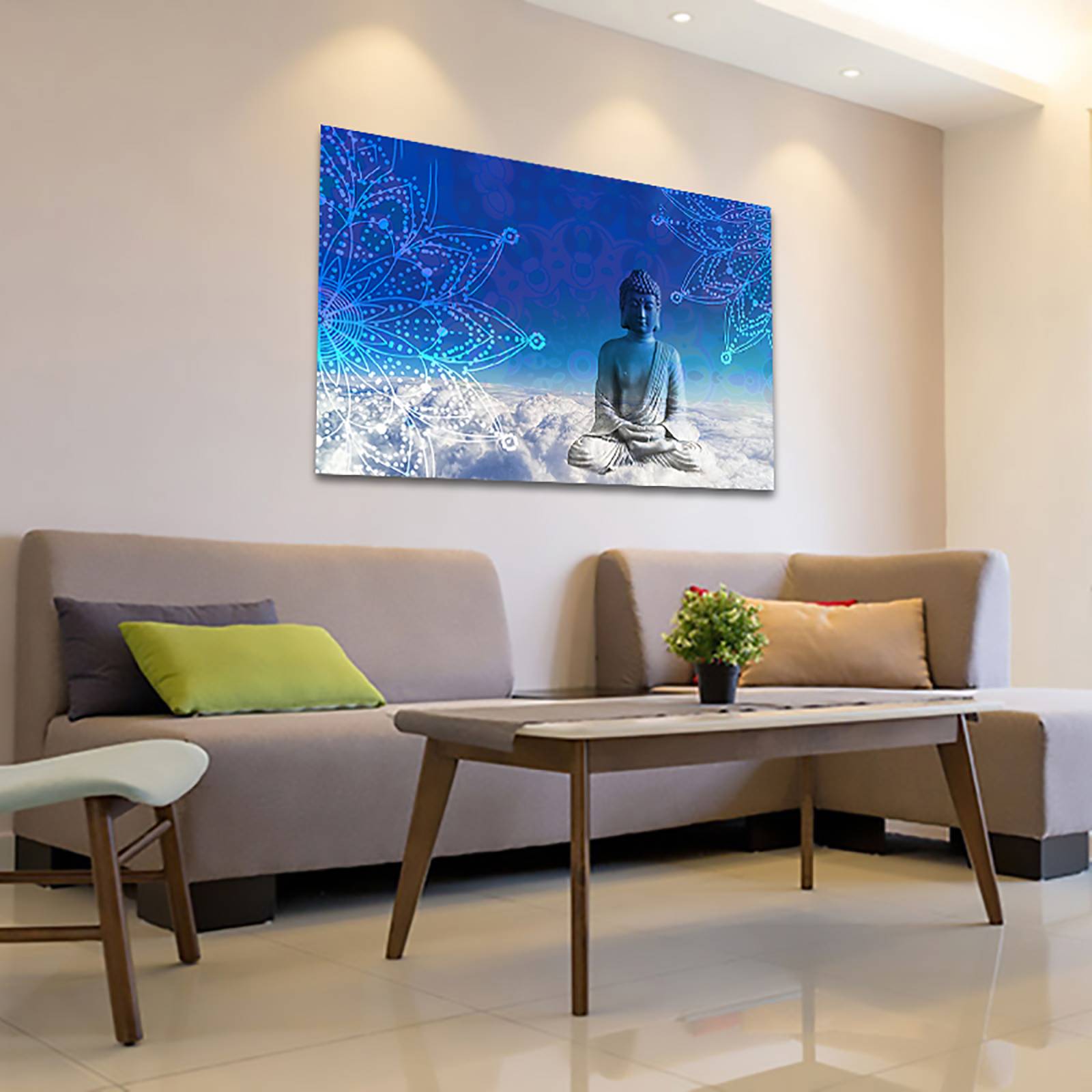 Cuadro Decorativo Holístico de chakras meditación o budismo 120 X 80 cm #9.