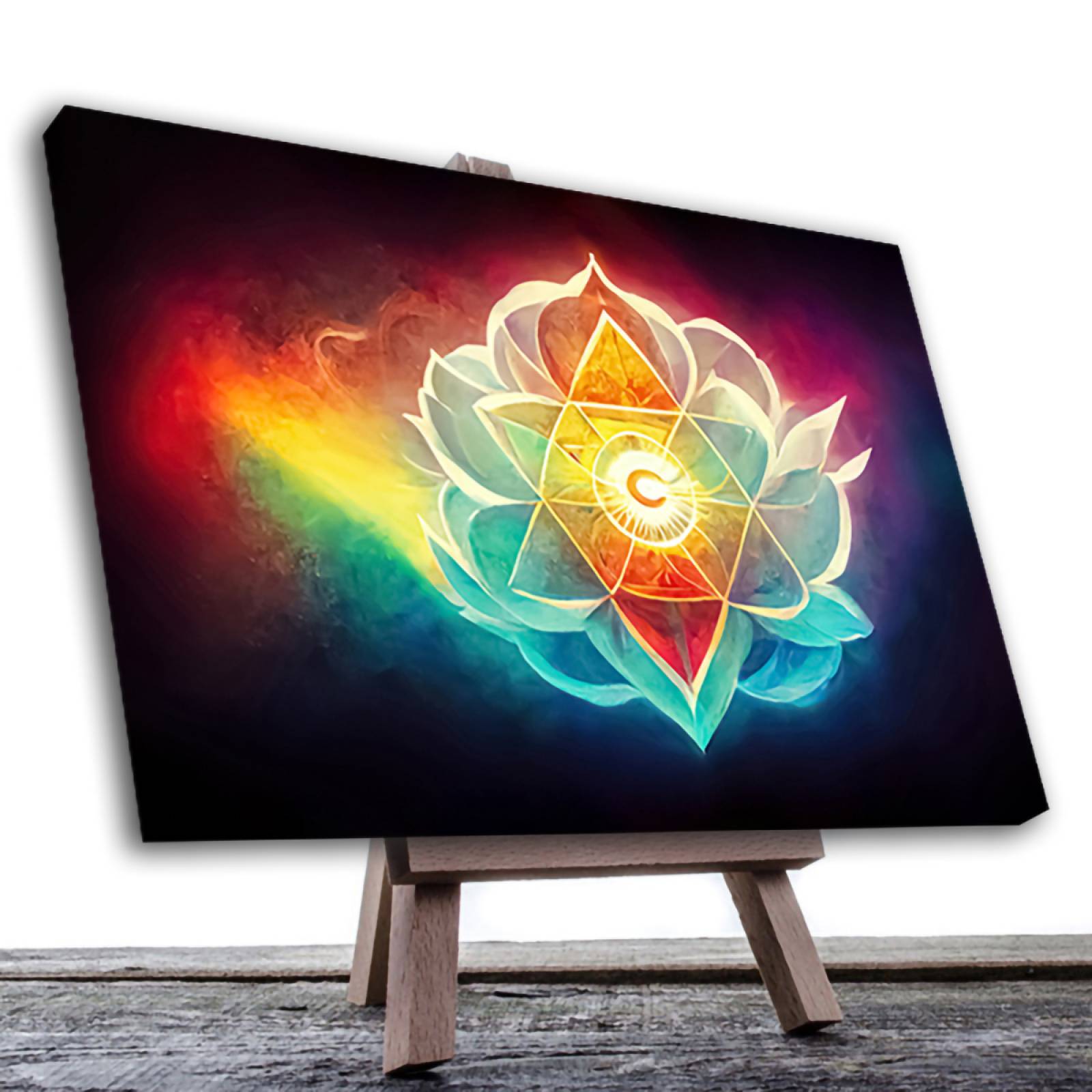 Cuadro Decorativo Holistico Mandala y Chkras 90 X 60.