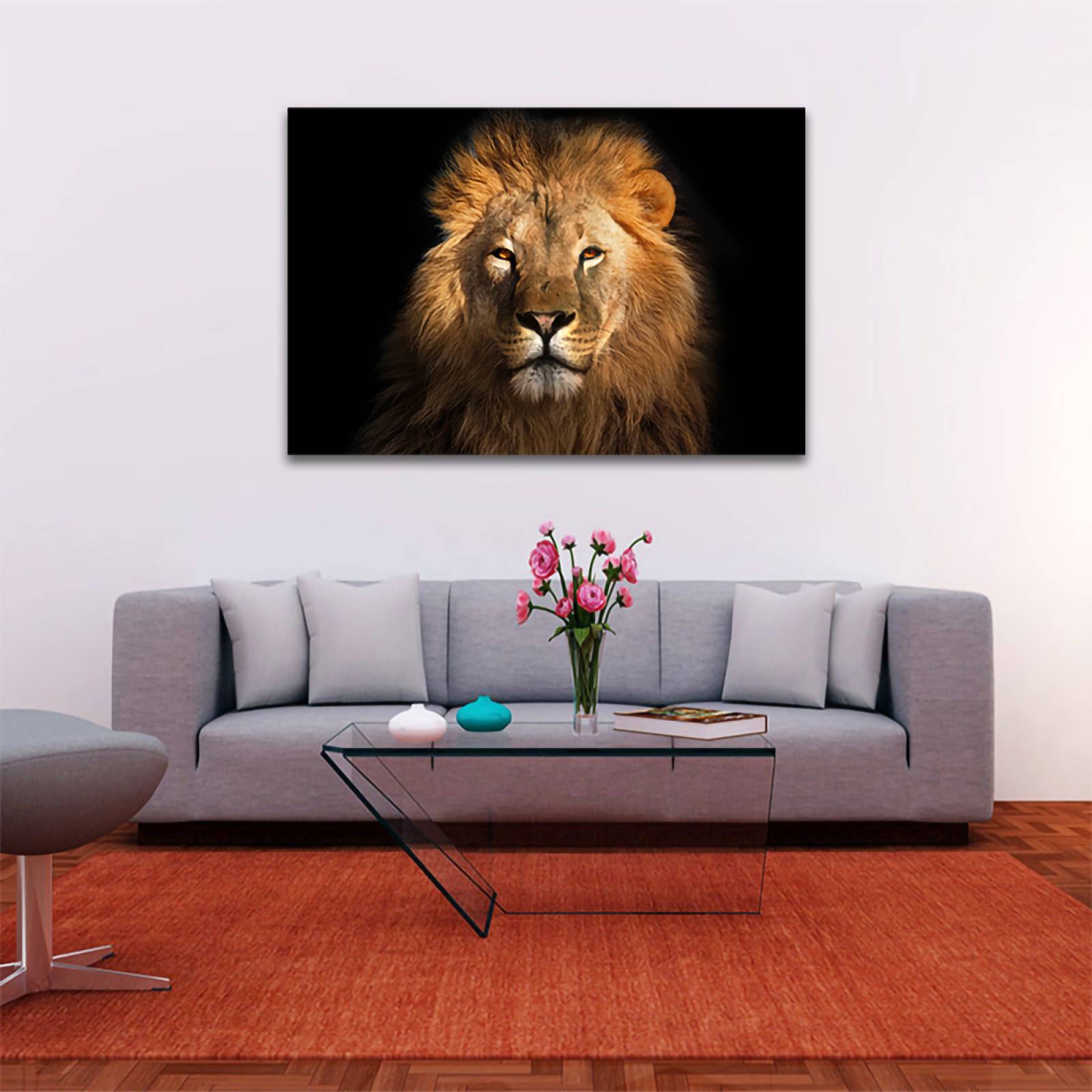 Cuadro Decorativo Cara de Leon # 1 45 X 30