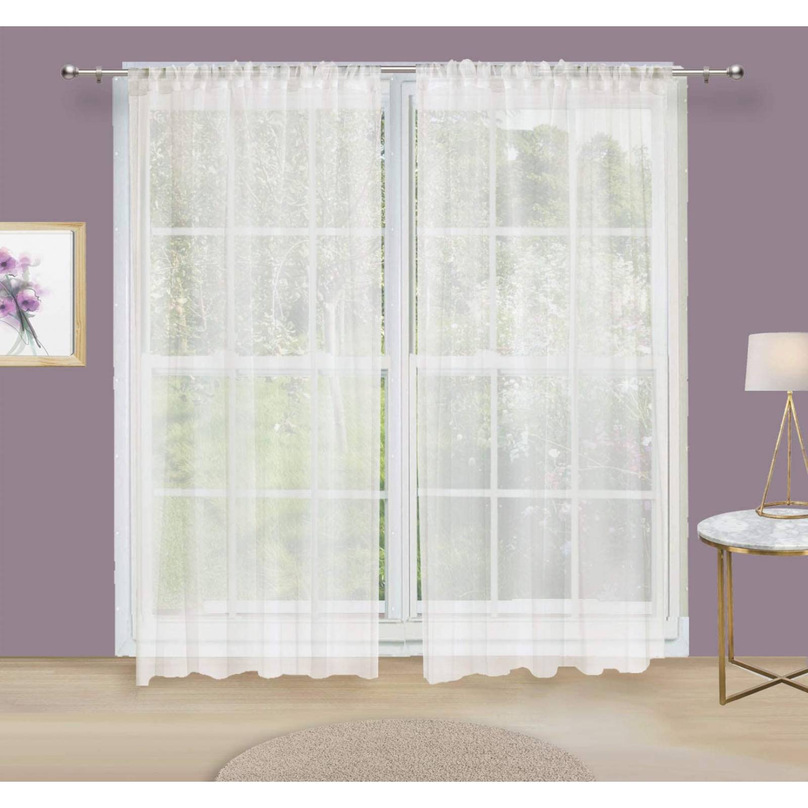 Bela Set de 2 Cortinas Translucidas 2.30 Alto X 1.40m Ancho C/u